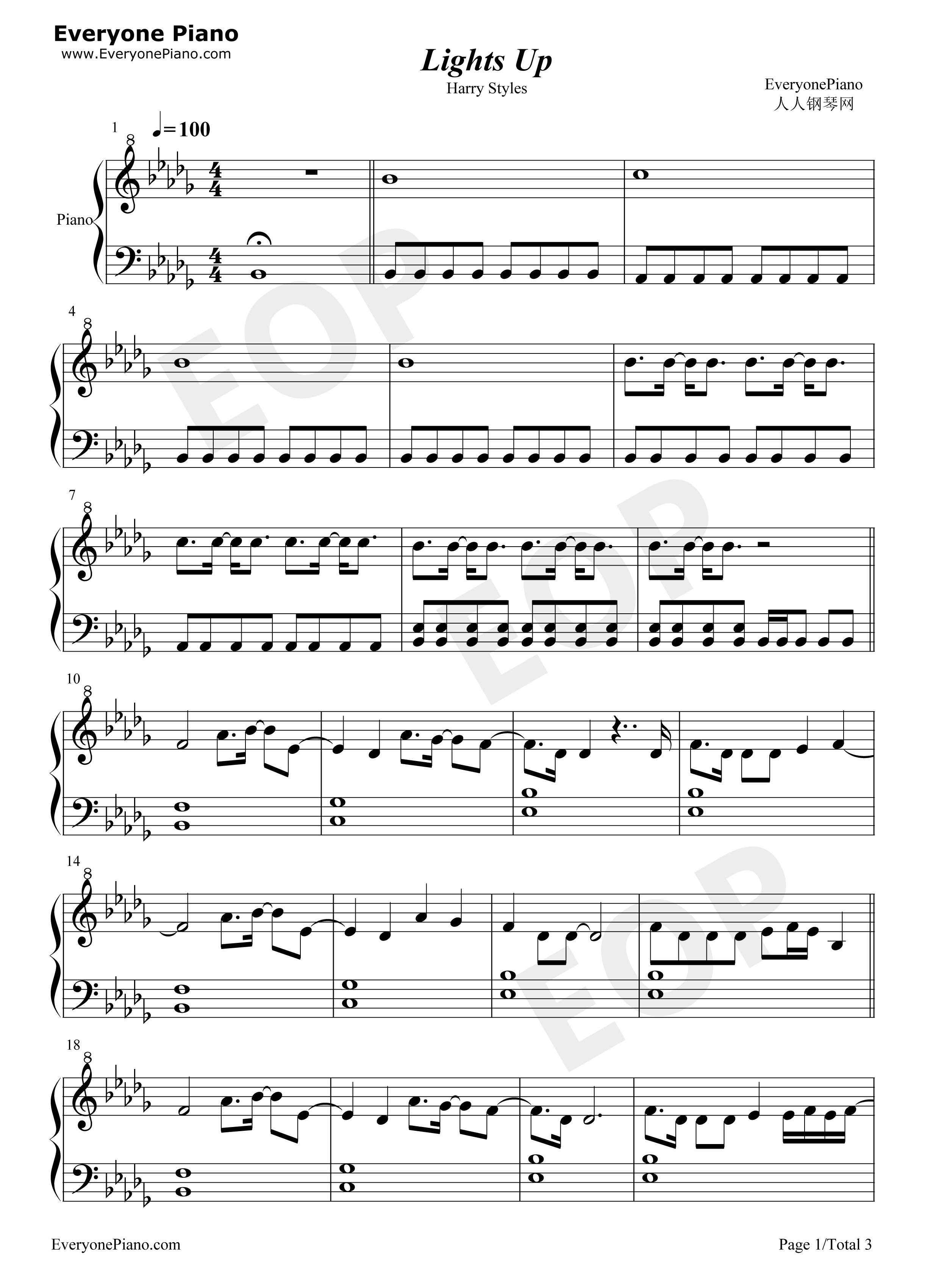Lights_Up钢琴谱_Harry_Styles