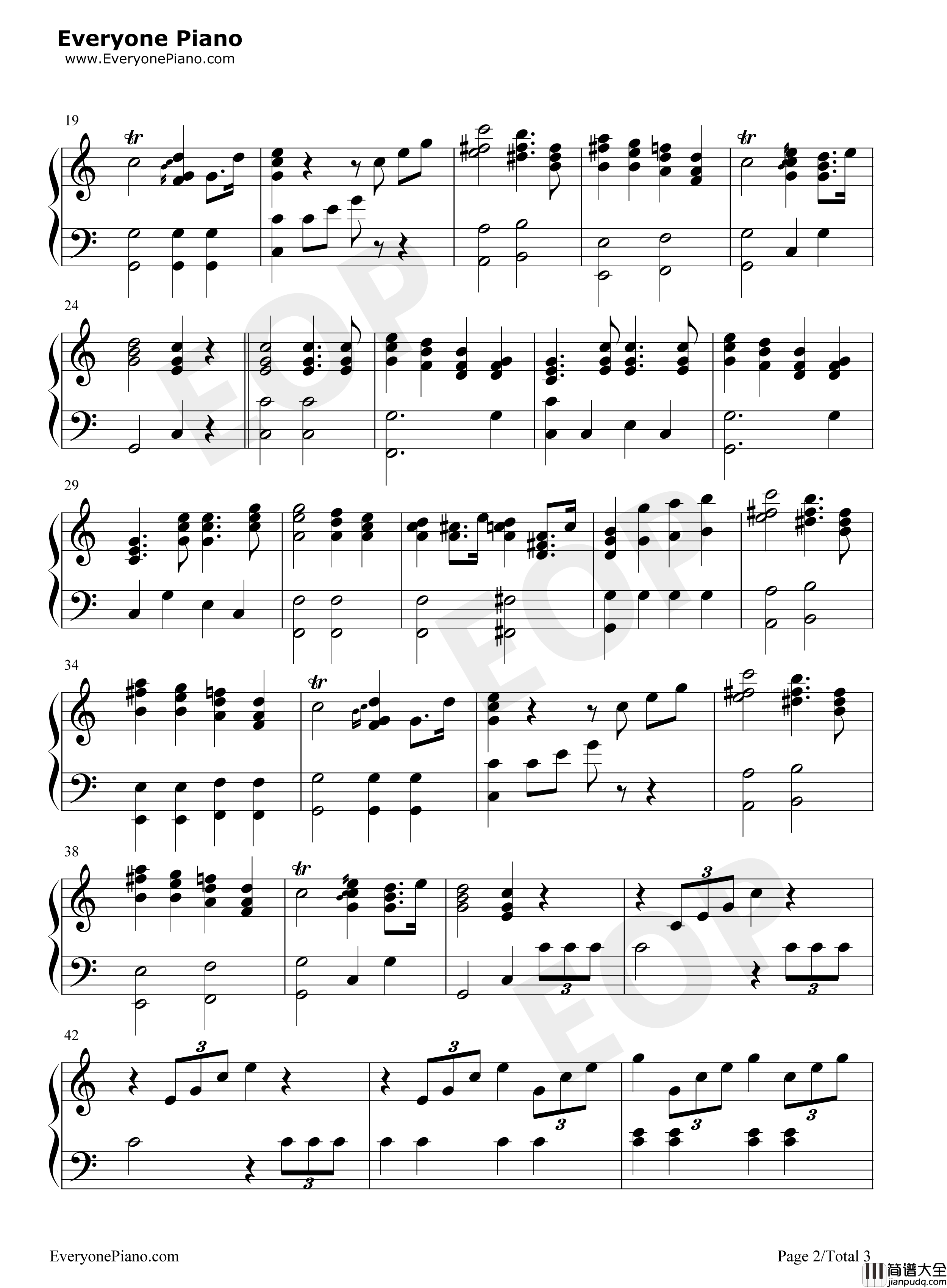 Wedding_March钢琴谱_门德尔松