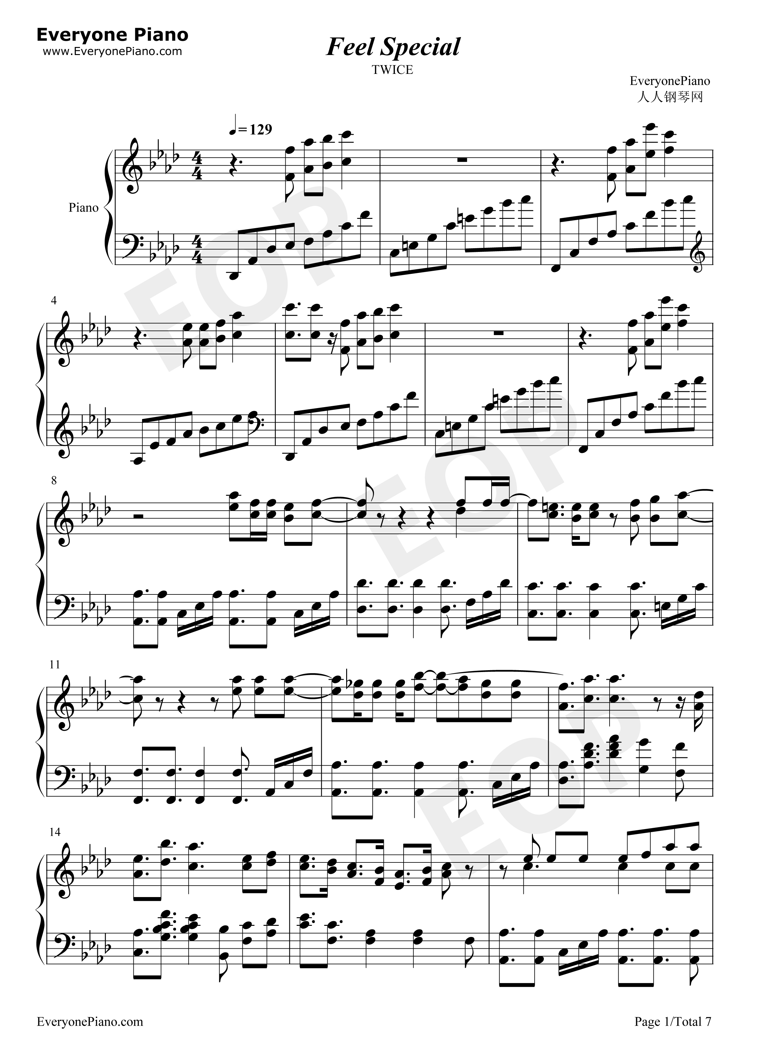 Feel_Special钢琴谱_TWICE