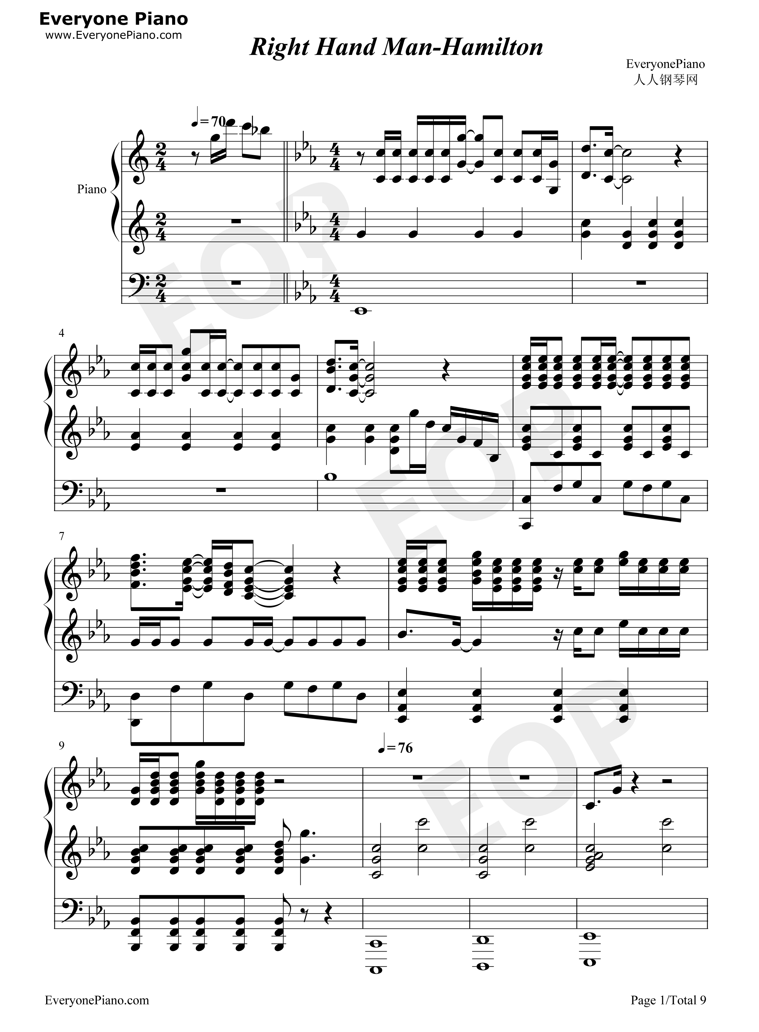 Right_Hand_Man钢琴谱_Lin_Manuel_Miranda