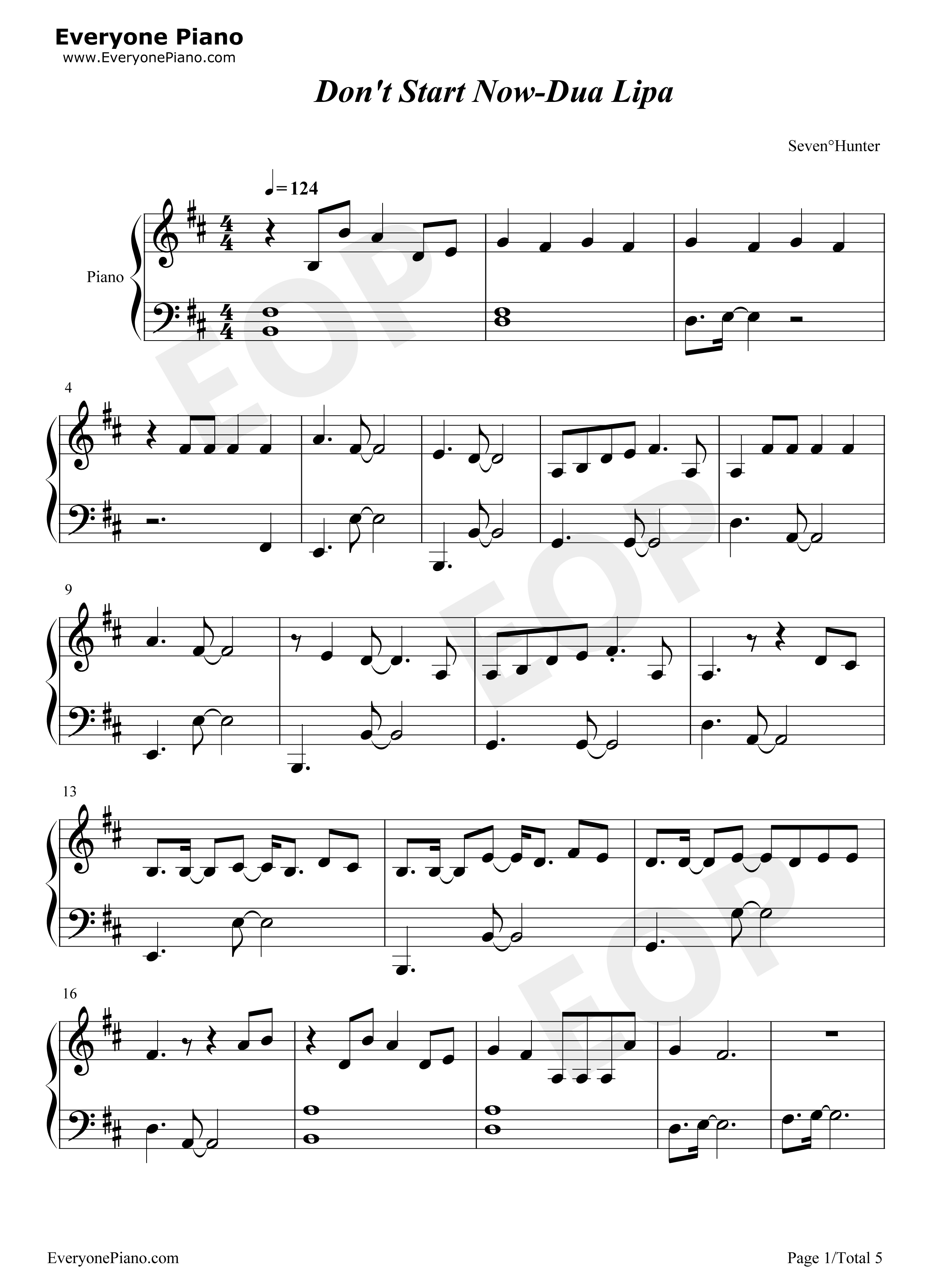 Dont_Start_Now钢琴谱_Dua_Lipa