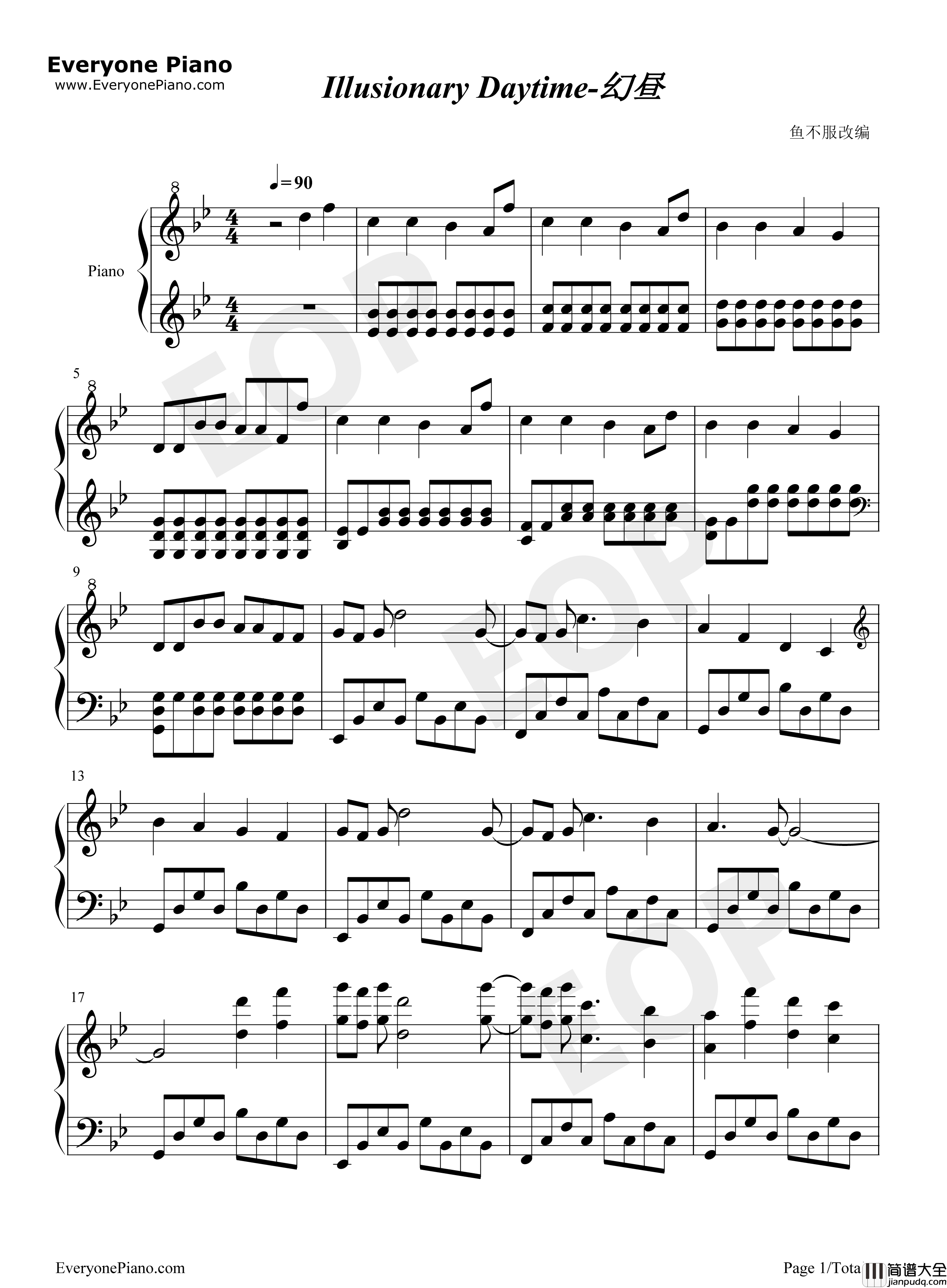 Illusionary_Daytime钢琴谱_Shirfine