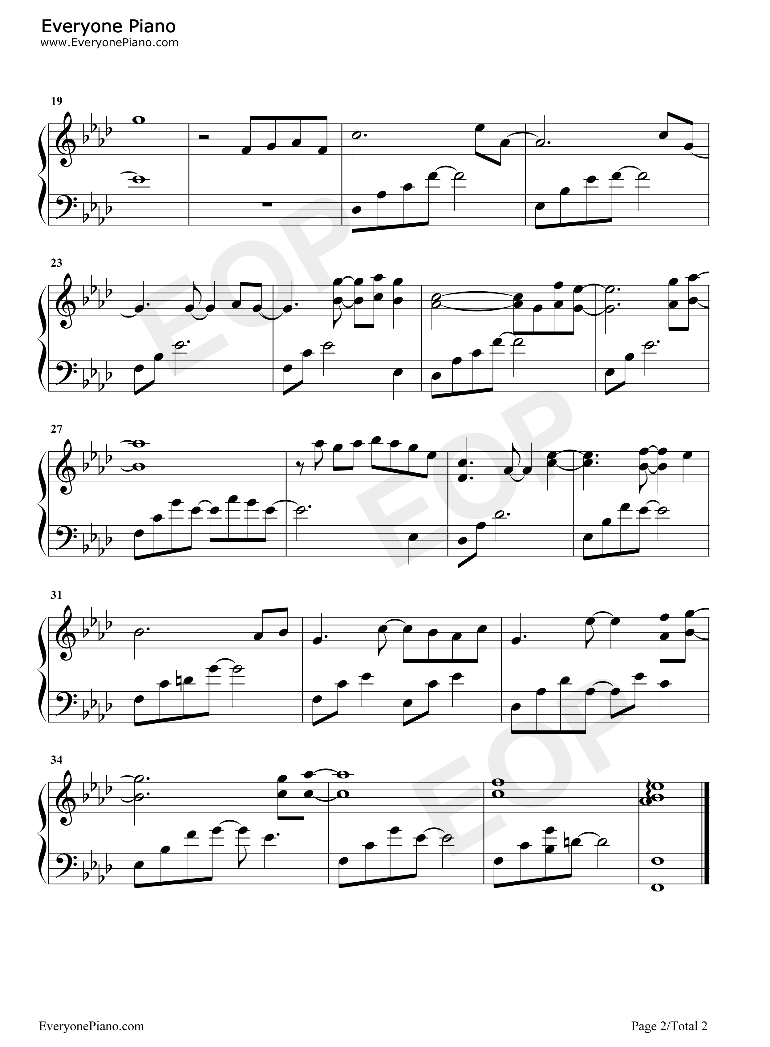 偏离钢琴谱_Elex