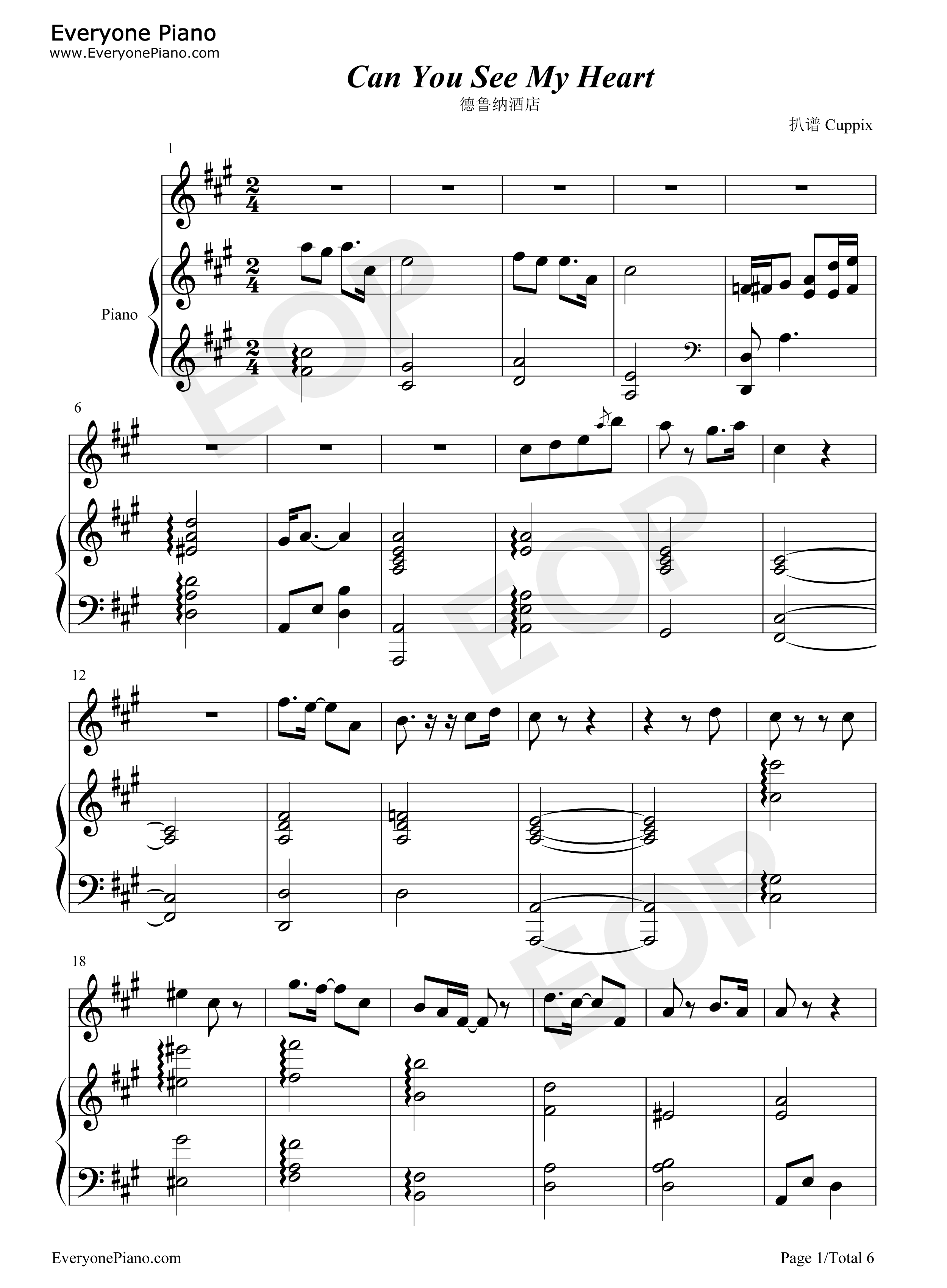 Can_You_See_My_Heart钢琴谱_Heize