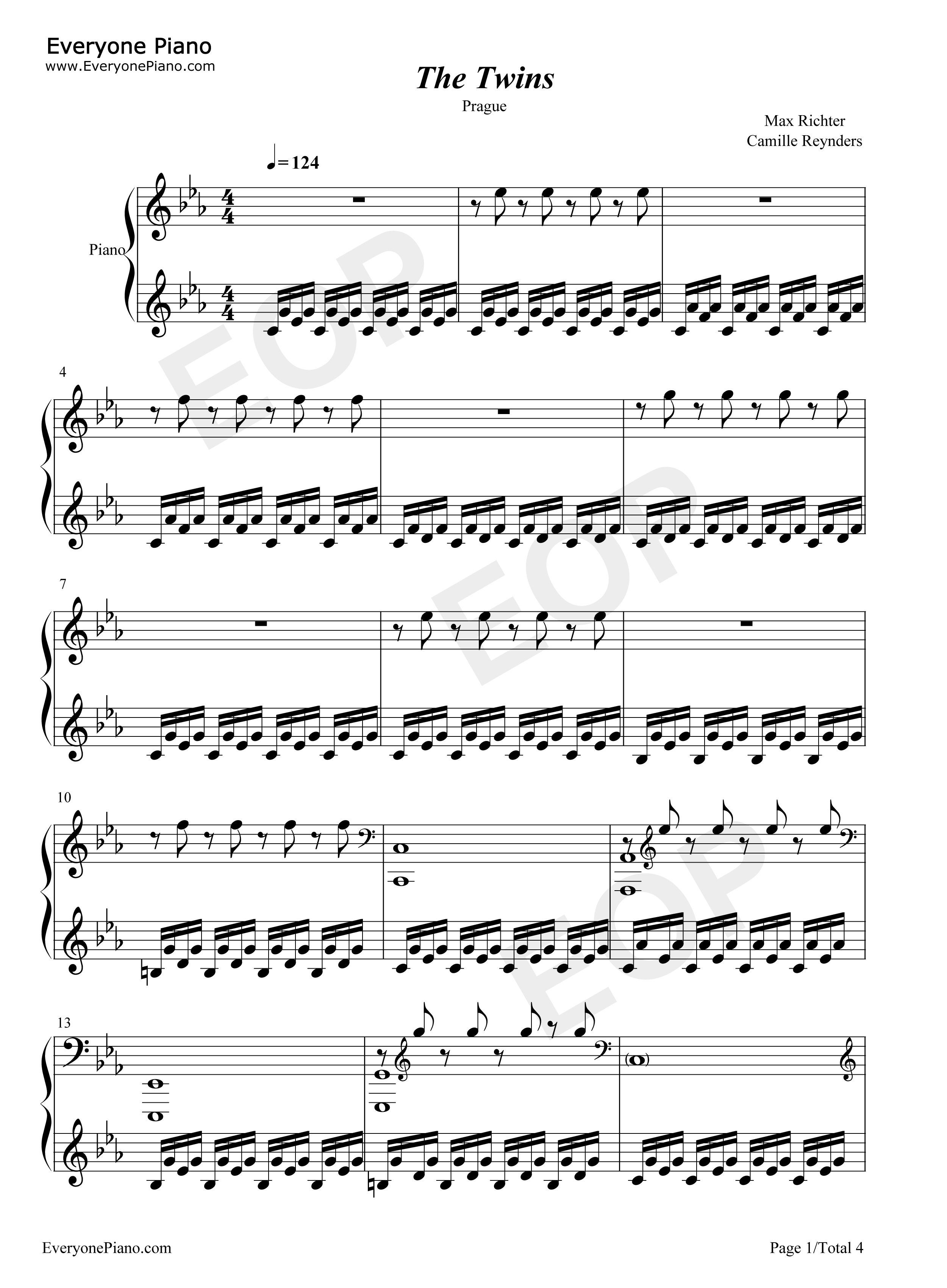 The_Twins钢琴谱_Max_Richter