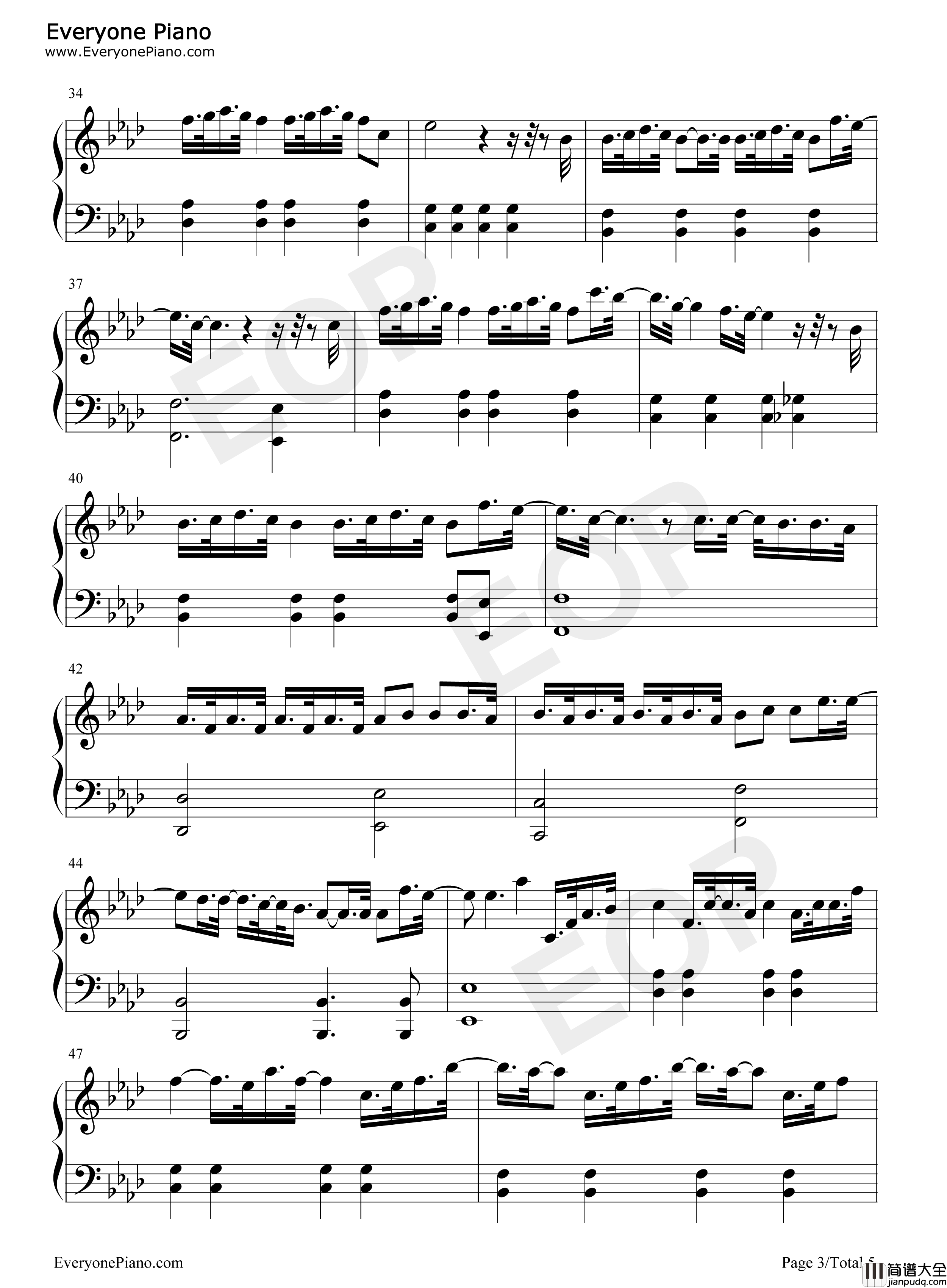 复杂钢琴谱_张大仙