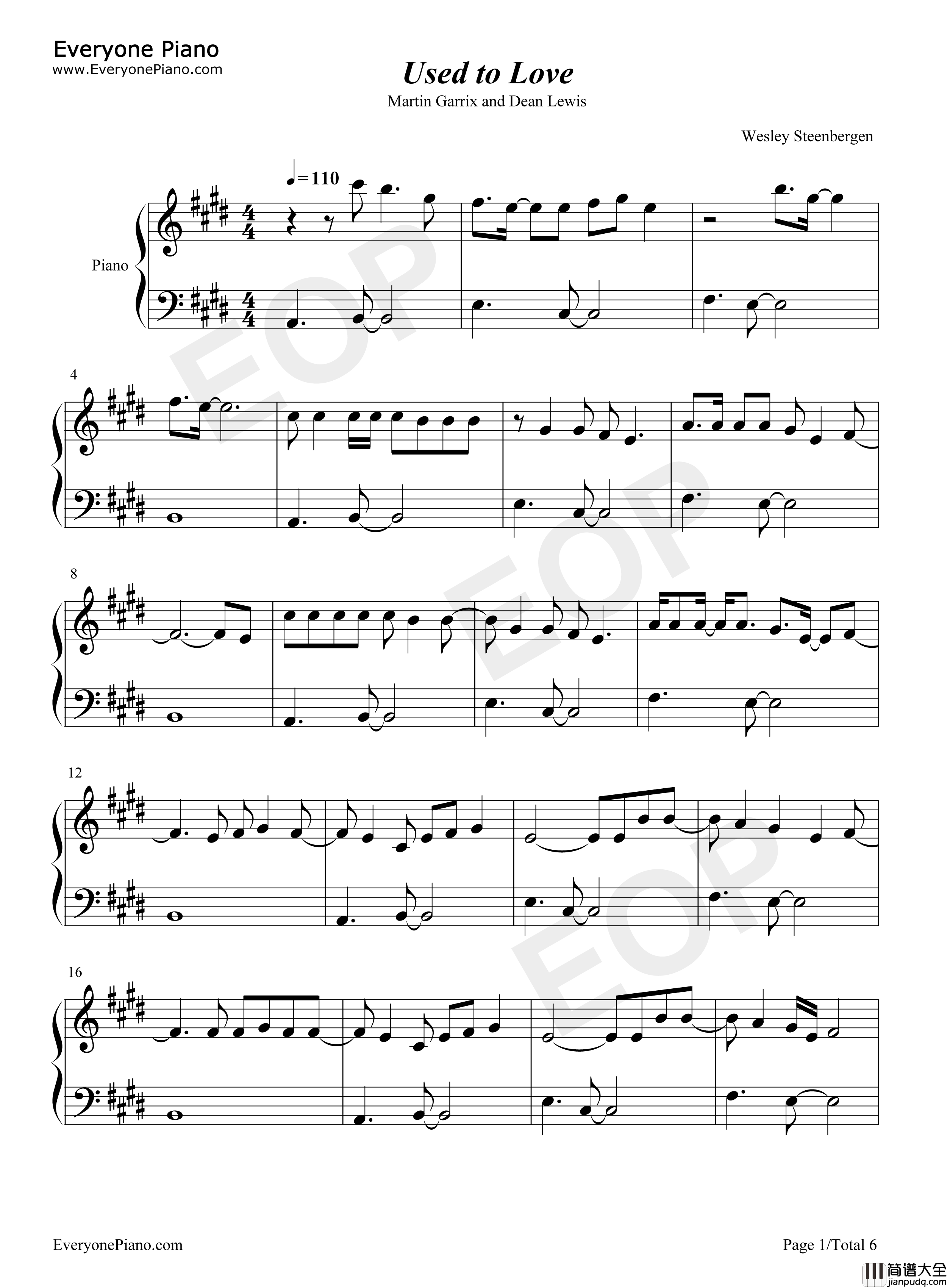 Used_to_Love钢琴谱_Martin_Garrix_Dean_Lewis