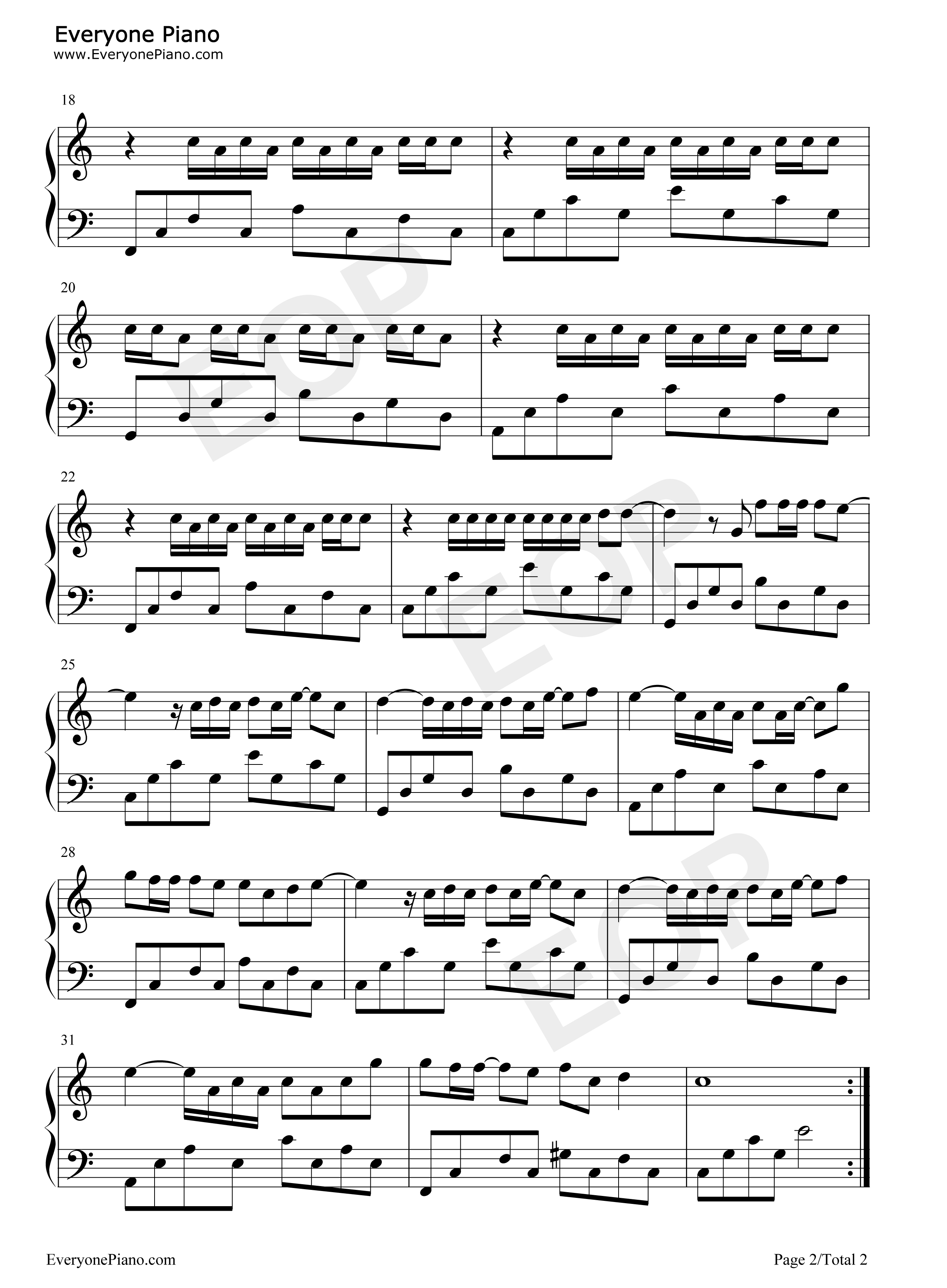 我是如此相信钢琴谱_周杰伦