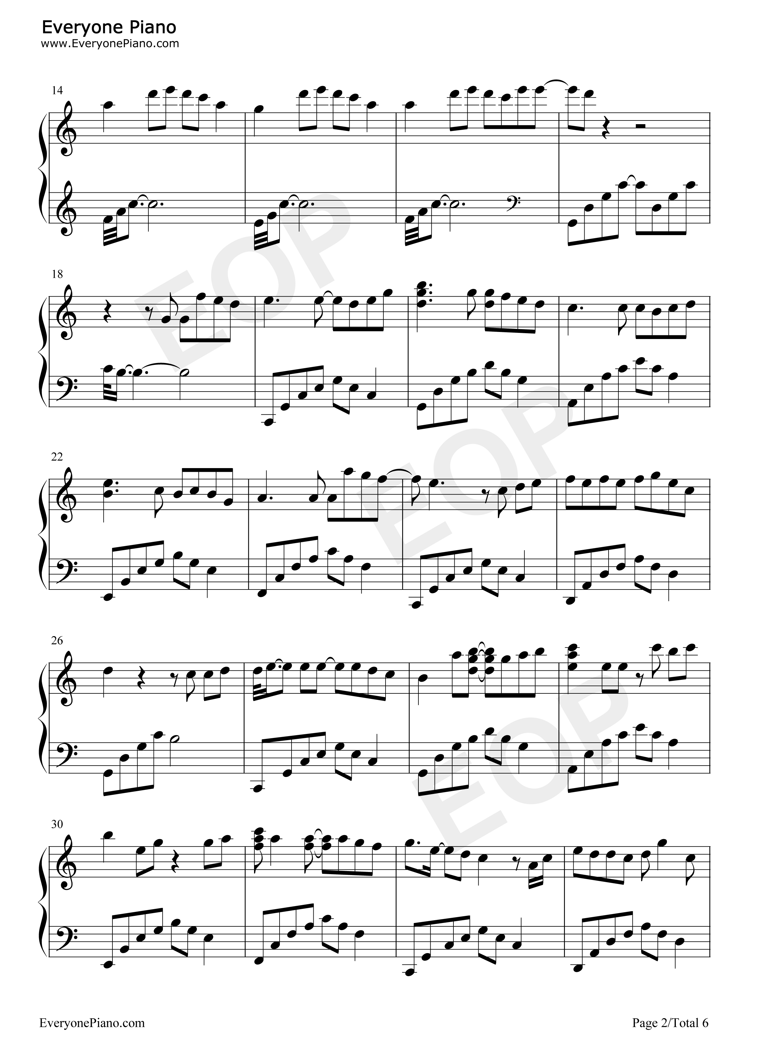 卡农与流行曲串烧钢琴谱_未知