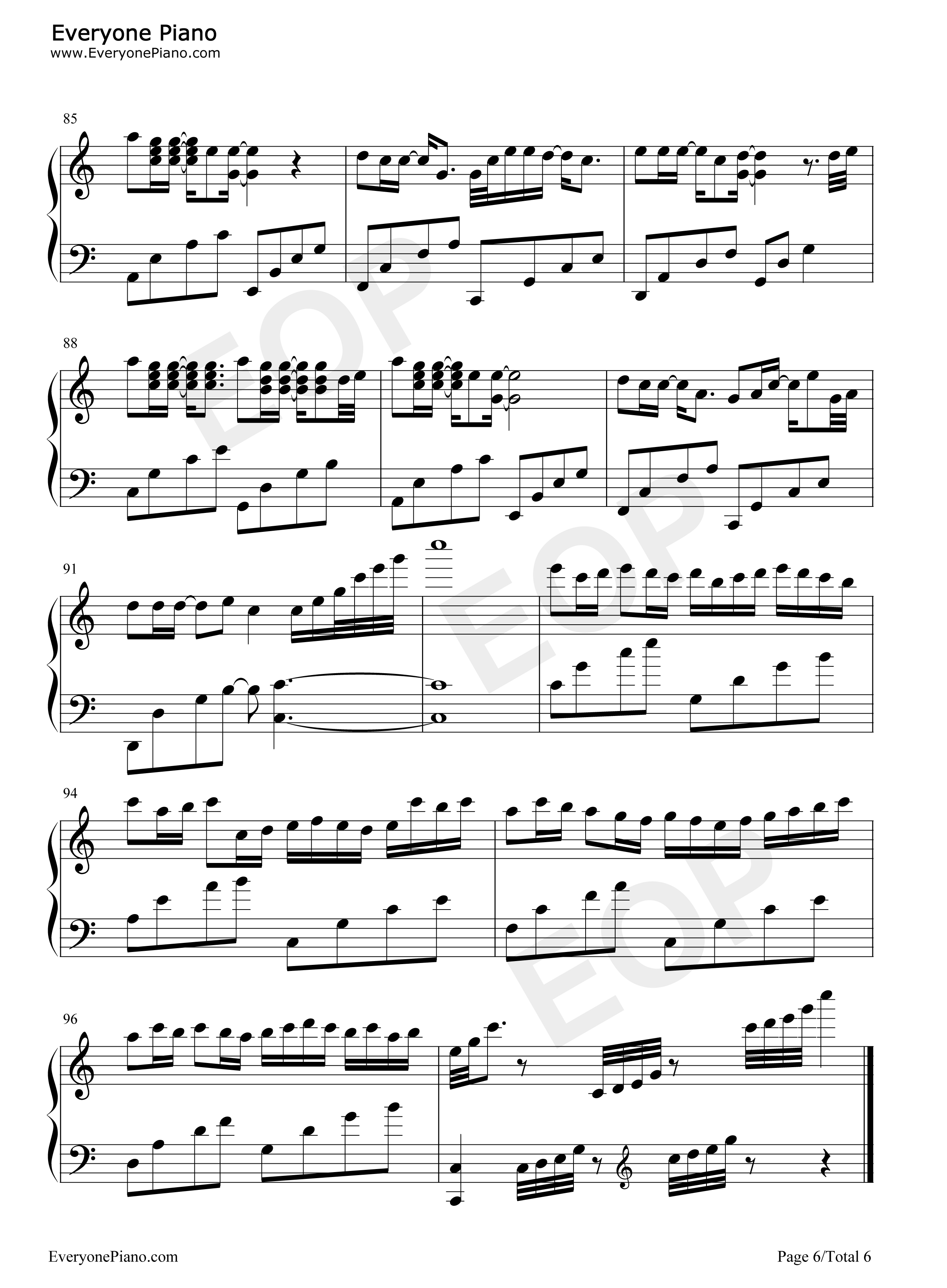 卡农与流行曲串烧钢琴谱_未知