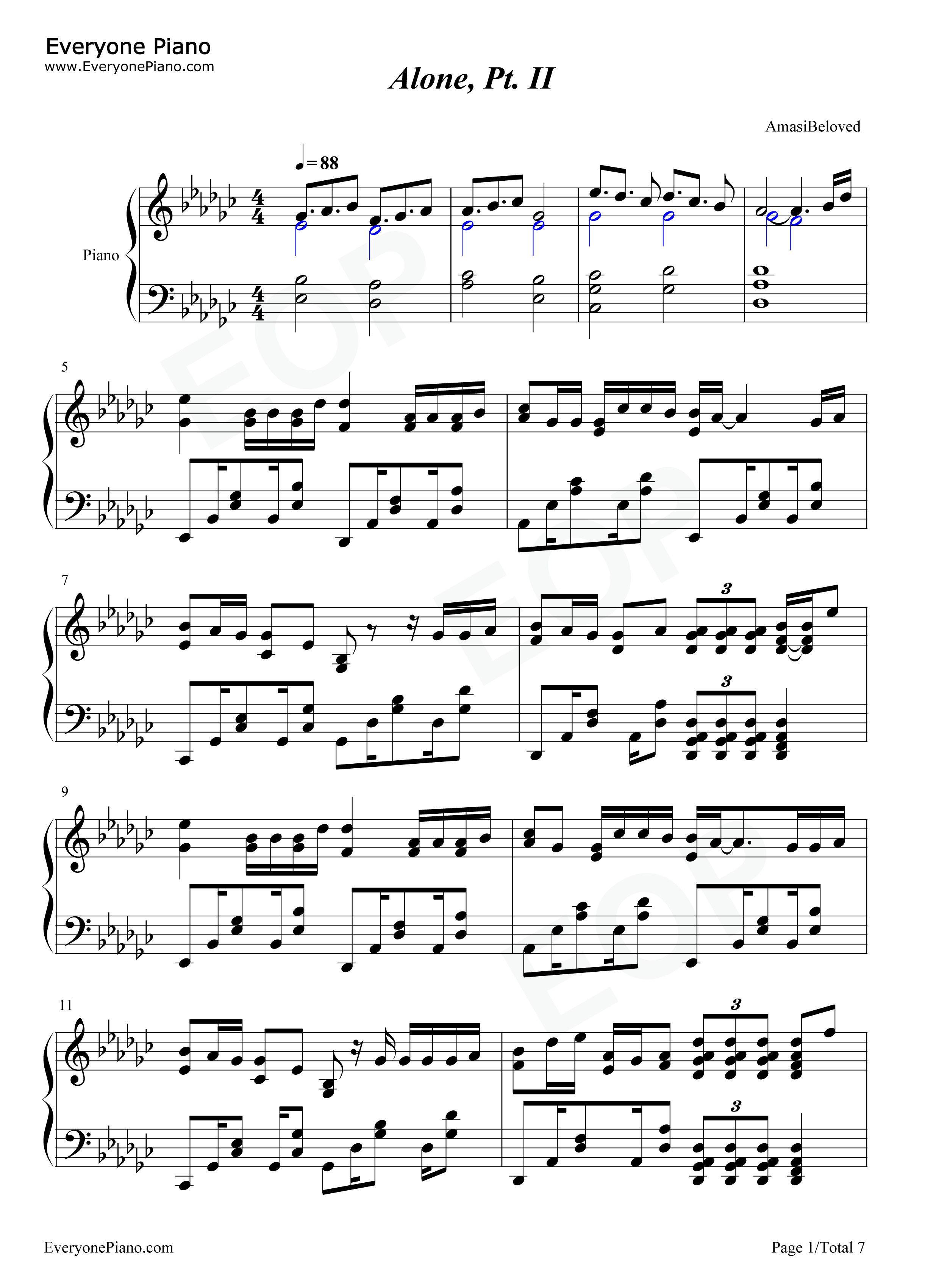 Alone_Pt_II钢琴谱_Alan_Walker_Ava_Max