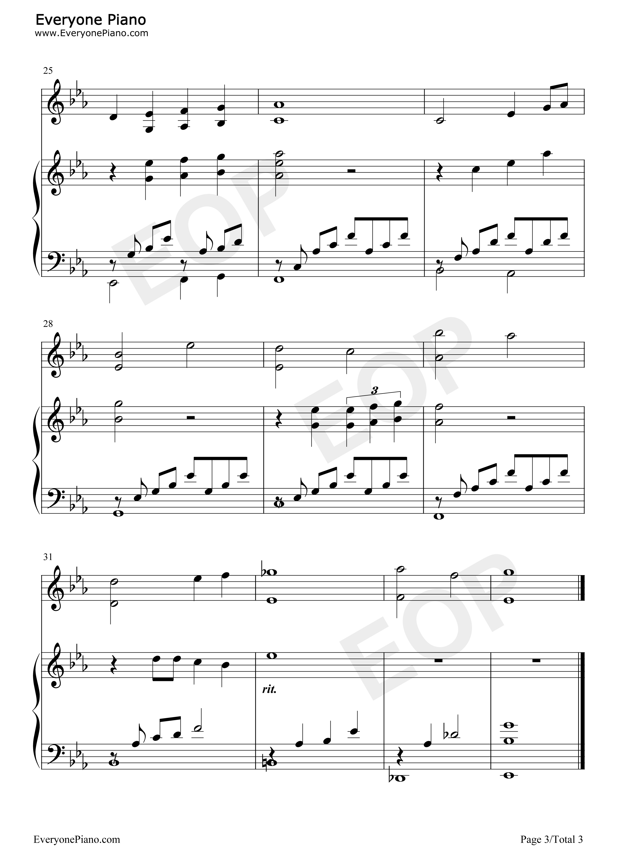 相爱的那天钢琴谱_谭维维