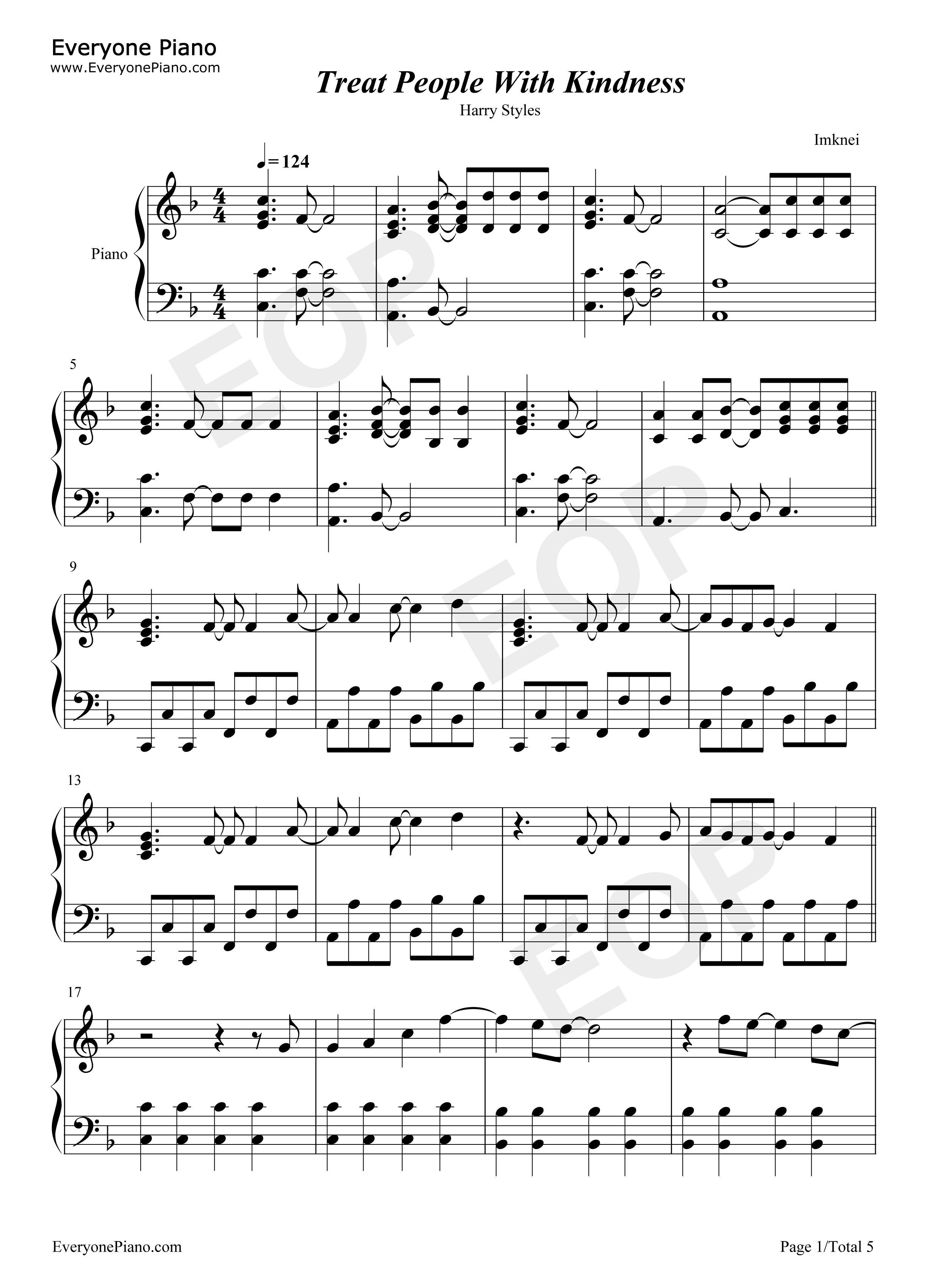 Treat_People_With_Kindness钢琴谱_Harry_Styles