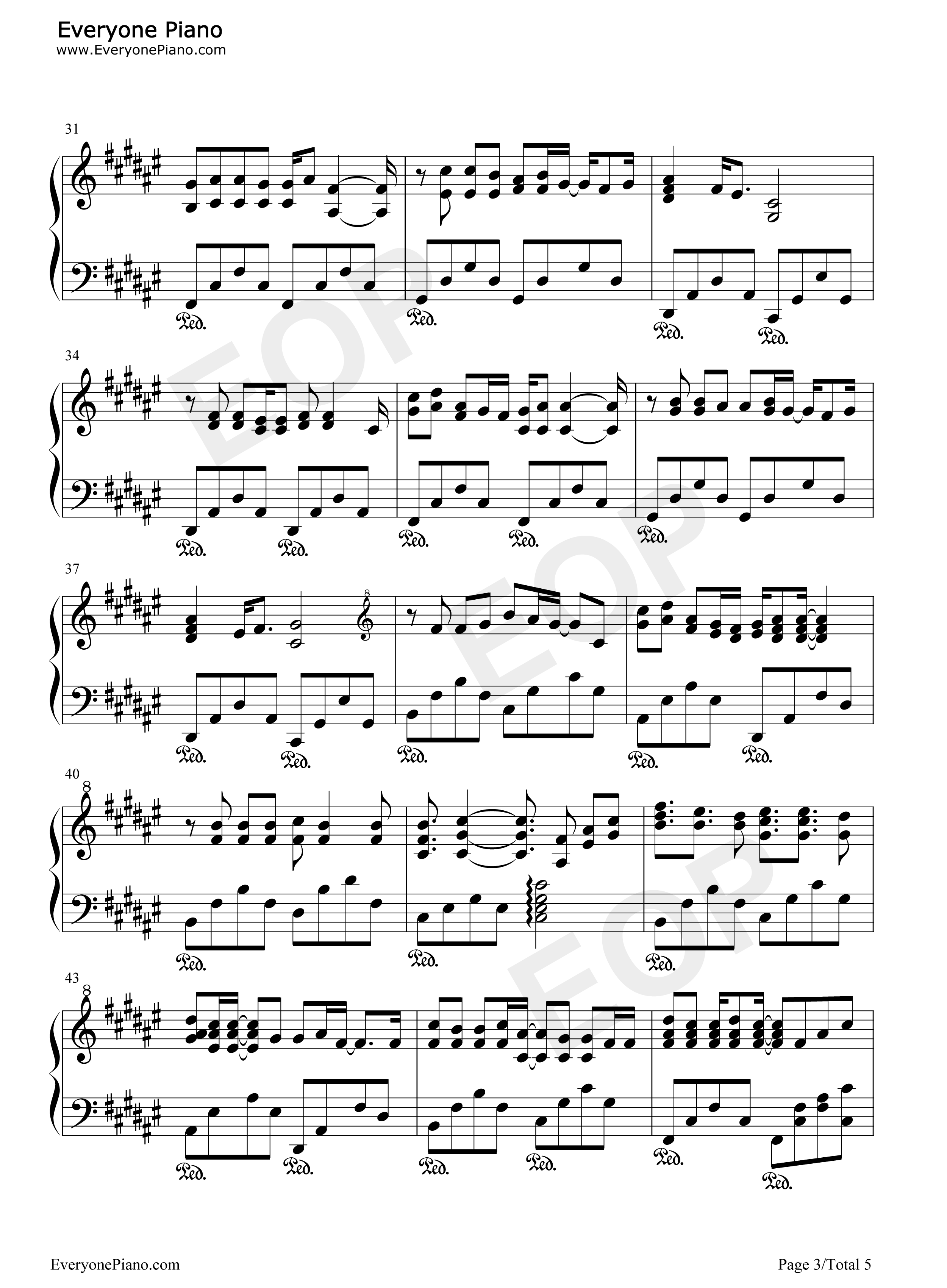 用心把天空锁住钢琴谱_DEW_the_star_5