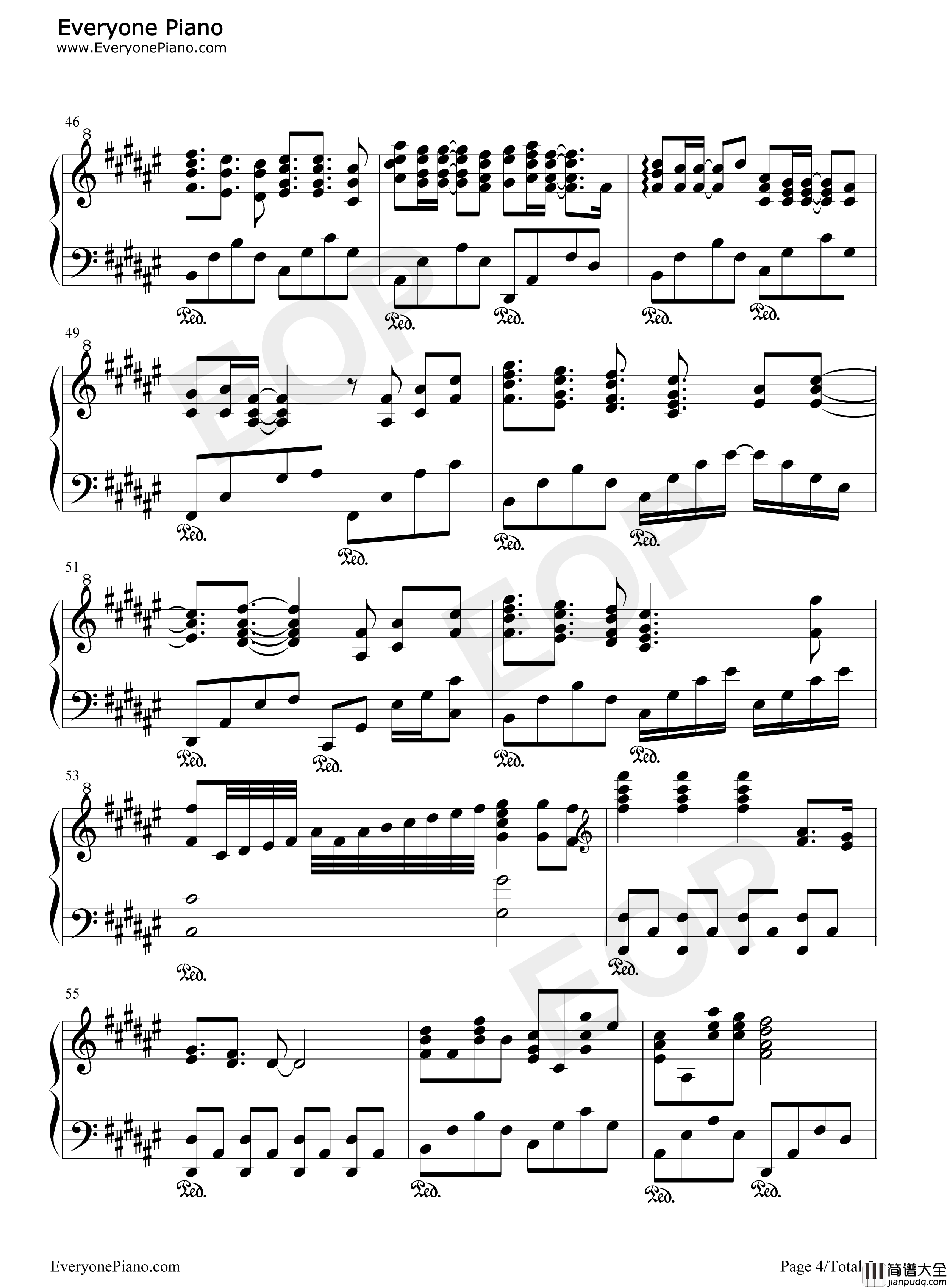 用心把天空锁住钢琴谱_DEW_the_star_5