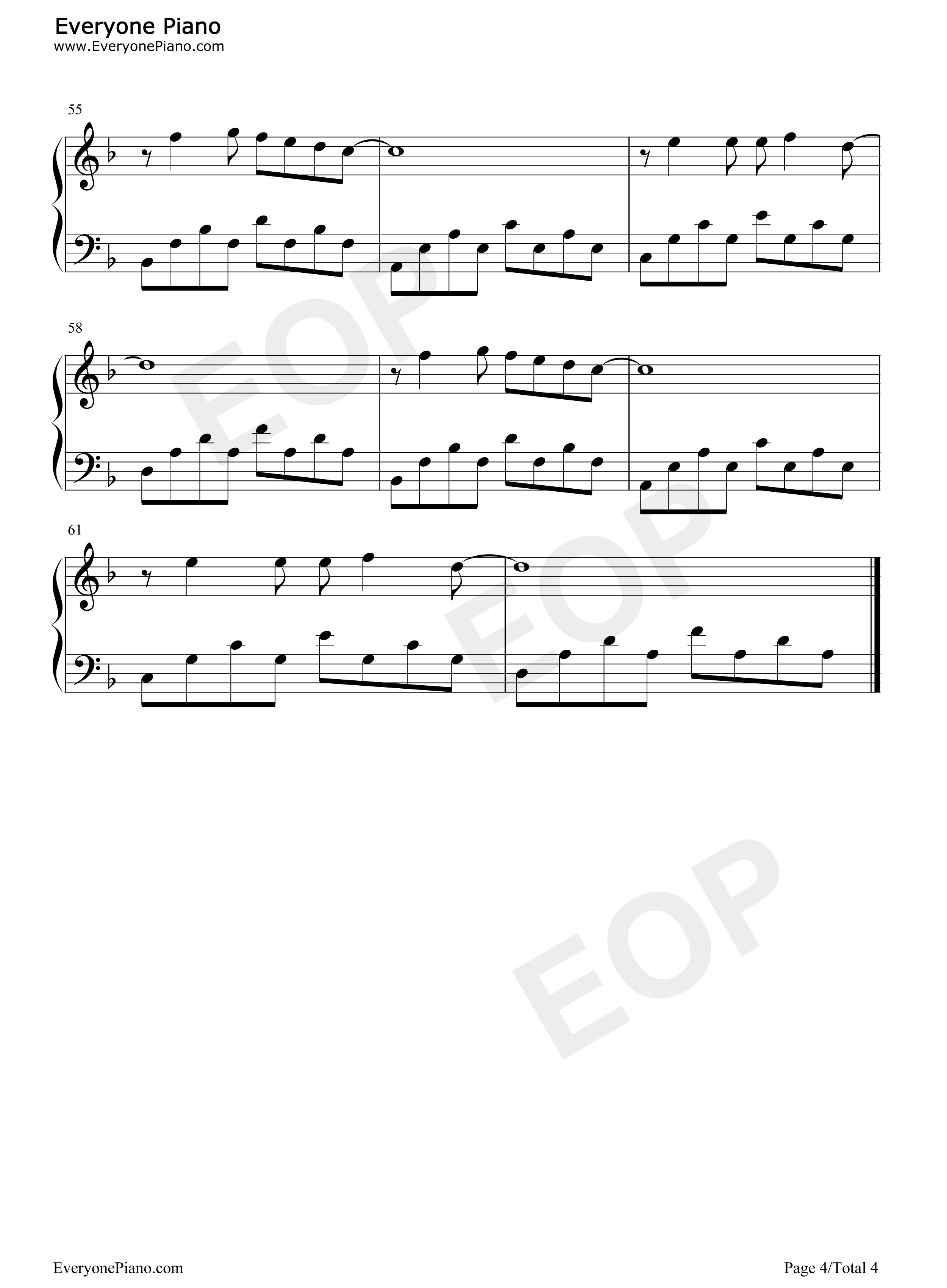 麻雀钢琴谱_李荣浩