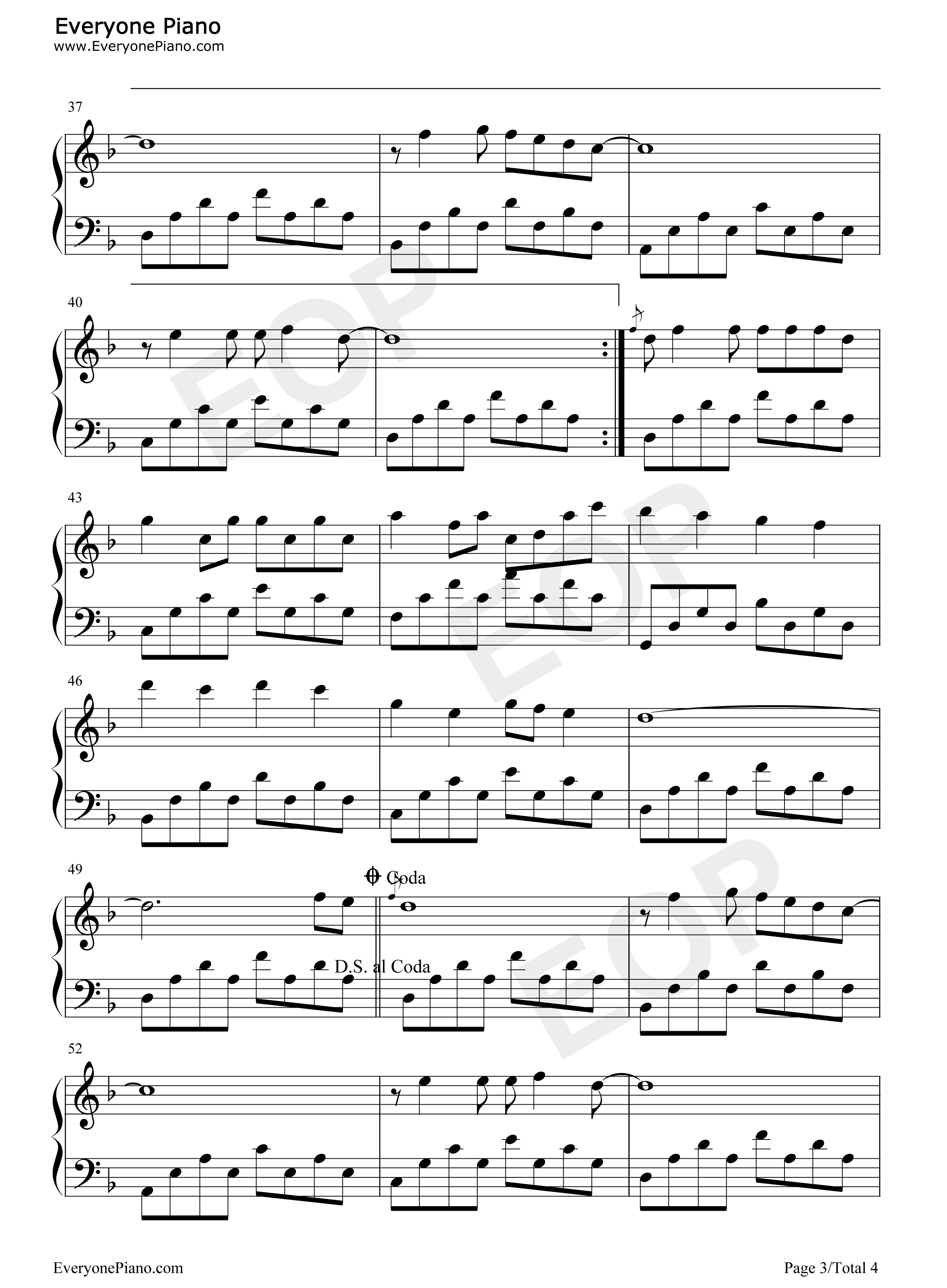 麻雀钢琴谱_李荣浩