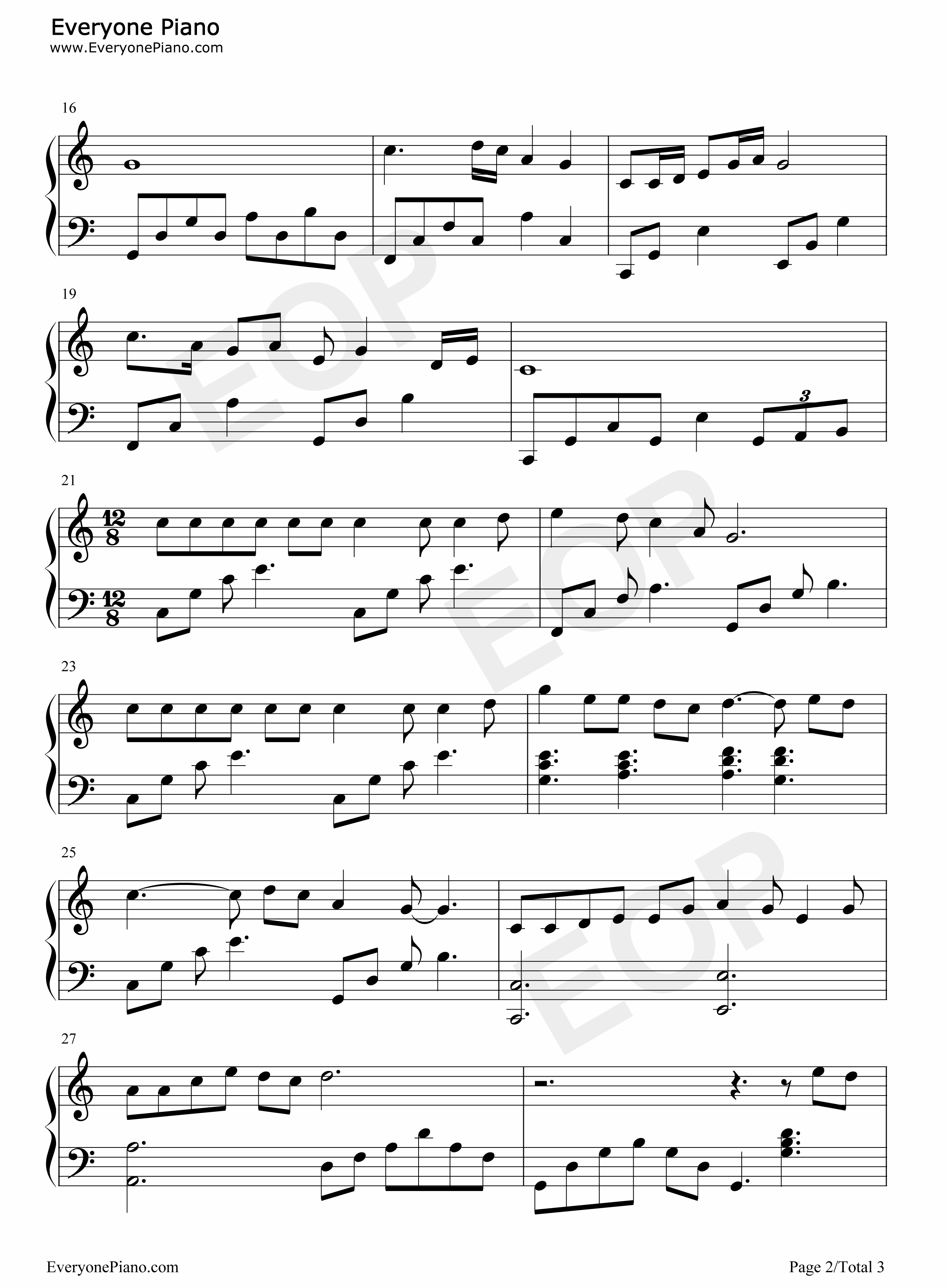 今夜又搁块落雨钢琴谱_黄敏