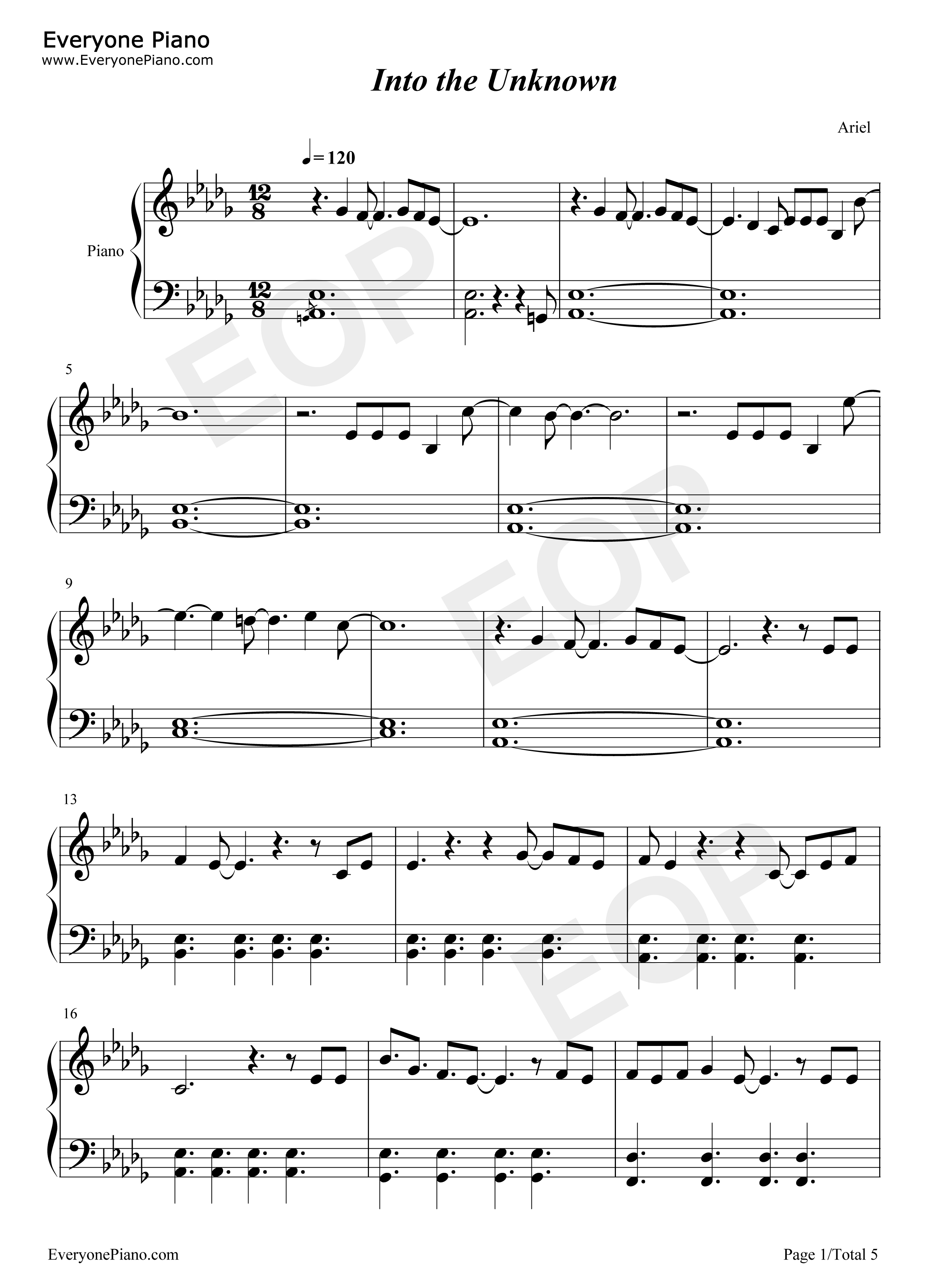 Into_the_Unknown钢琴谱_Idina_Menzel_Aurora