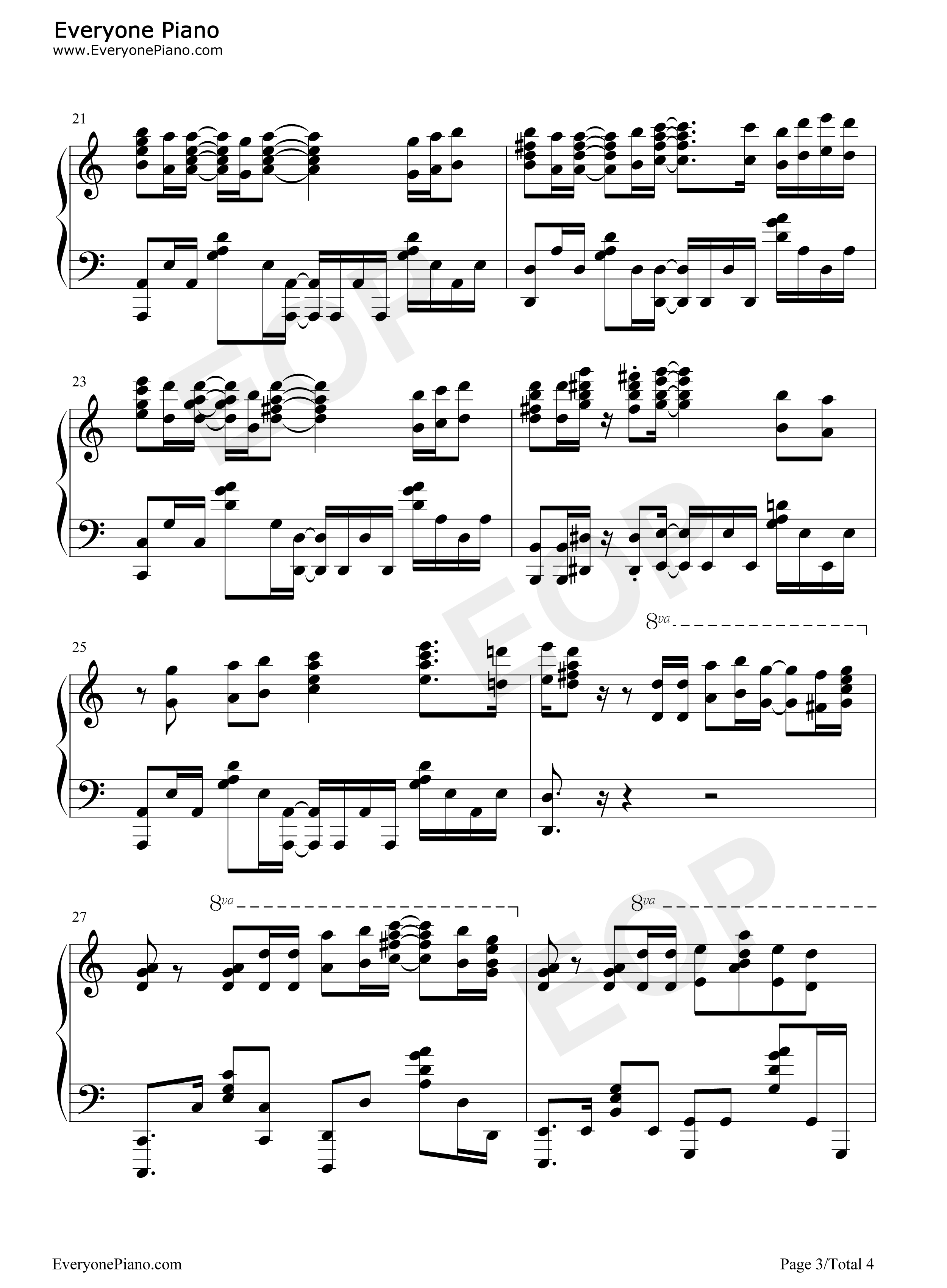 Refrain钢琴谱_Aimer