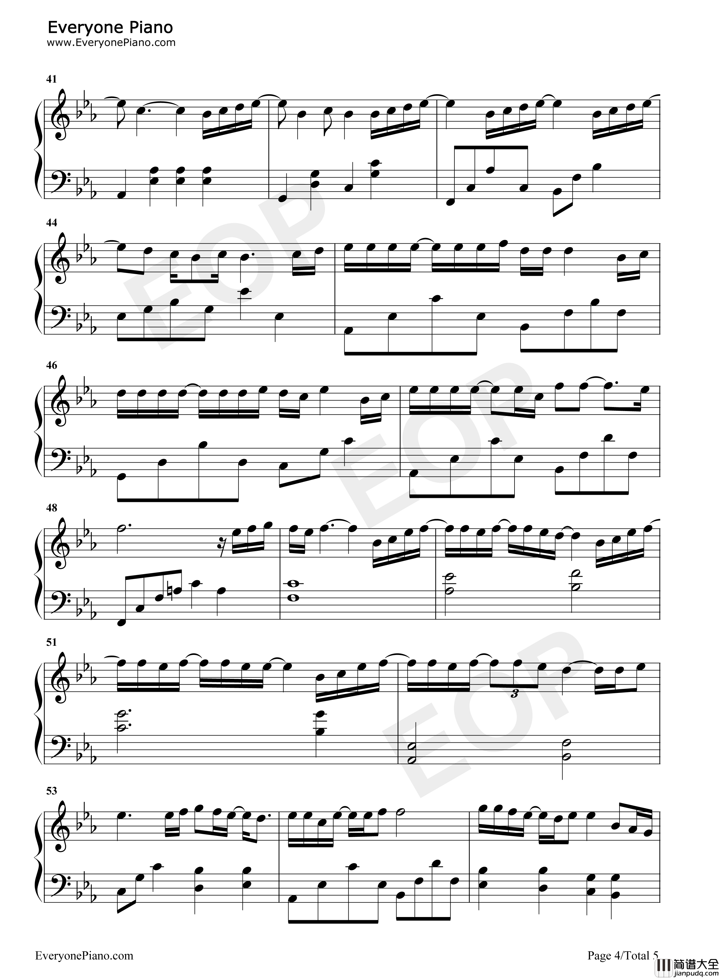 深海的星星钢琴谱_汪苏泷