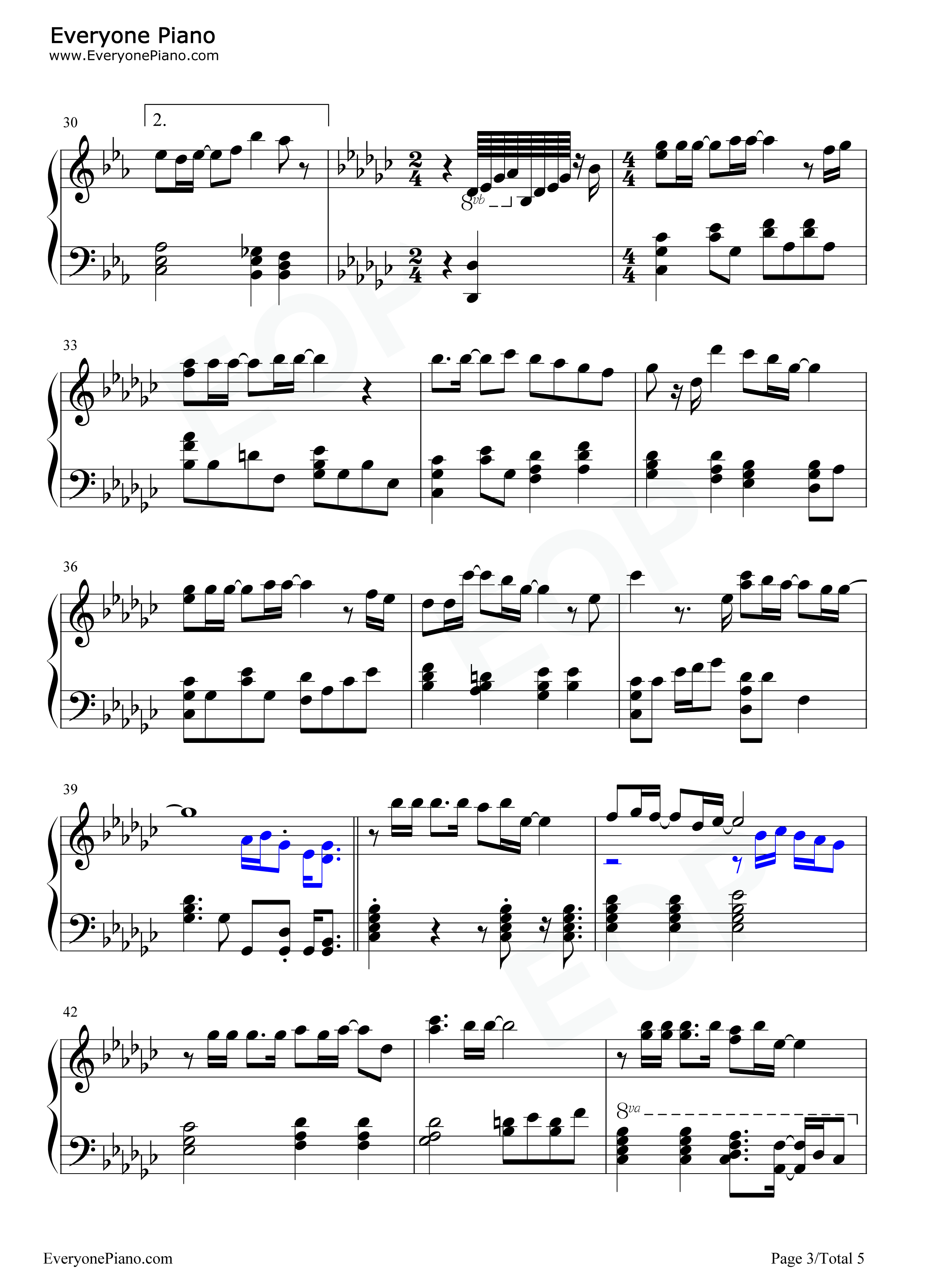 梦の河钢琴谱_AKB48