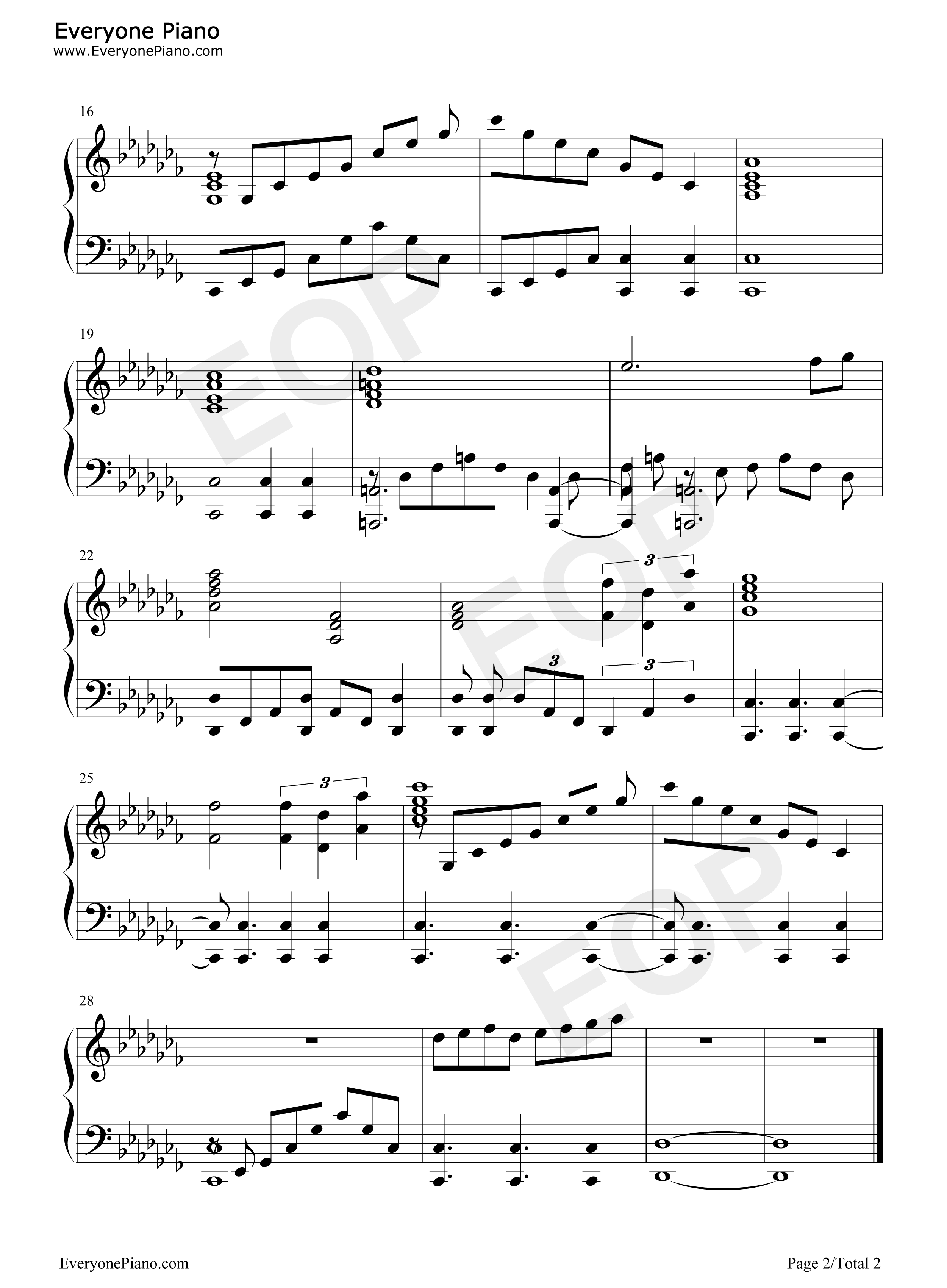 星球大战绝地陨落的武士团钢琴谱_Stephen_Barton