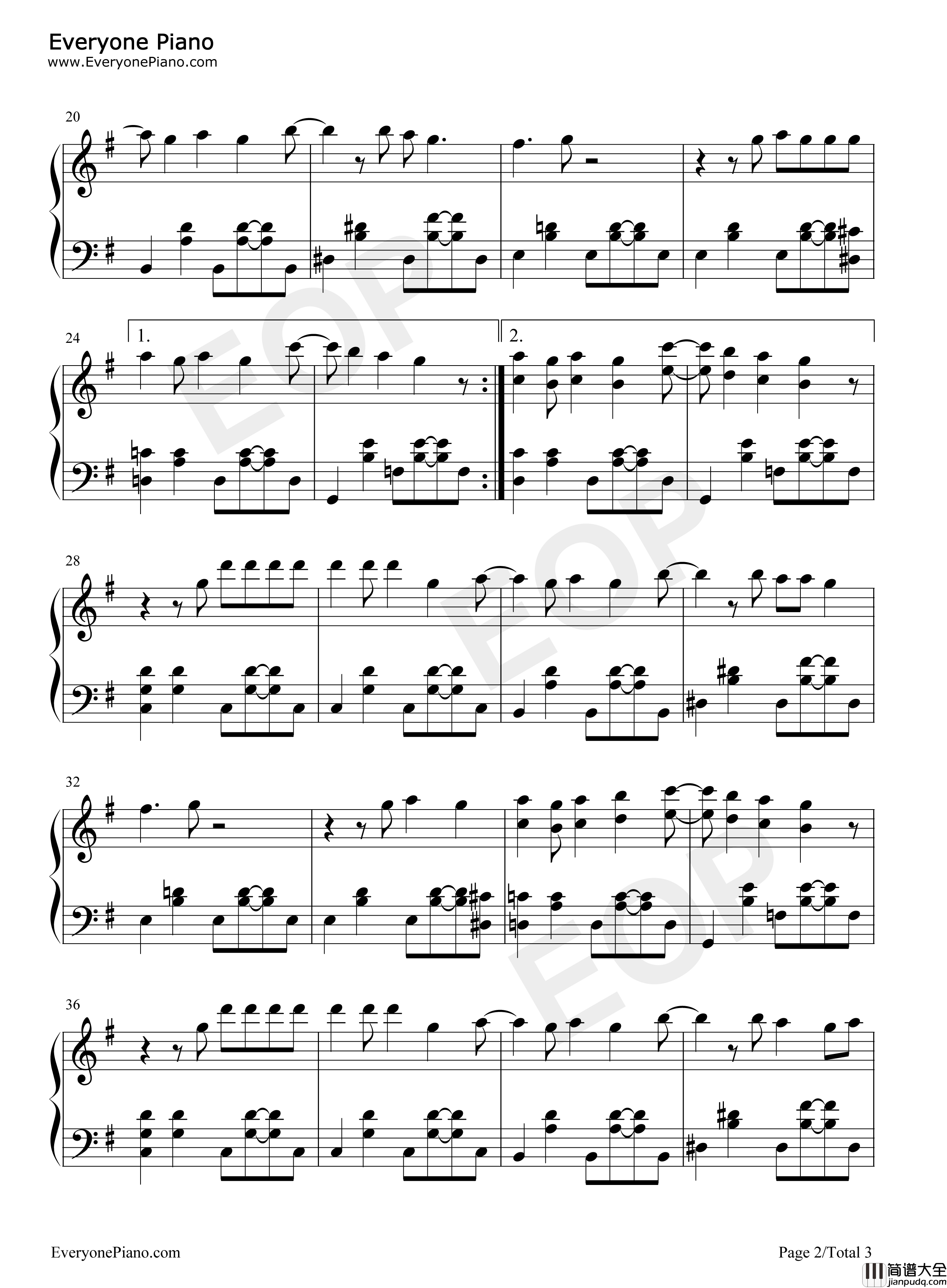 Omae_Wa_Mou钢琴谱_deadman_死人