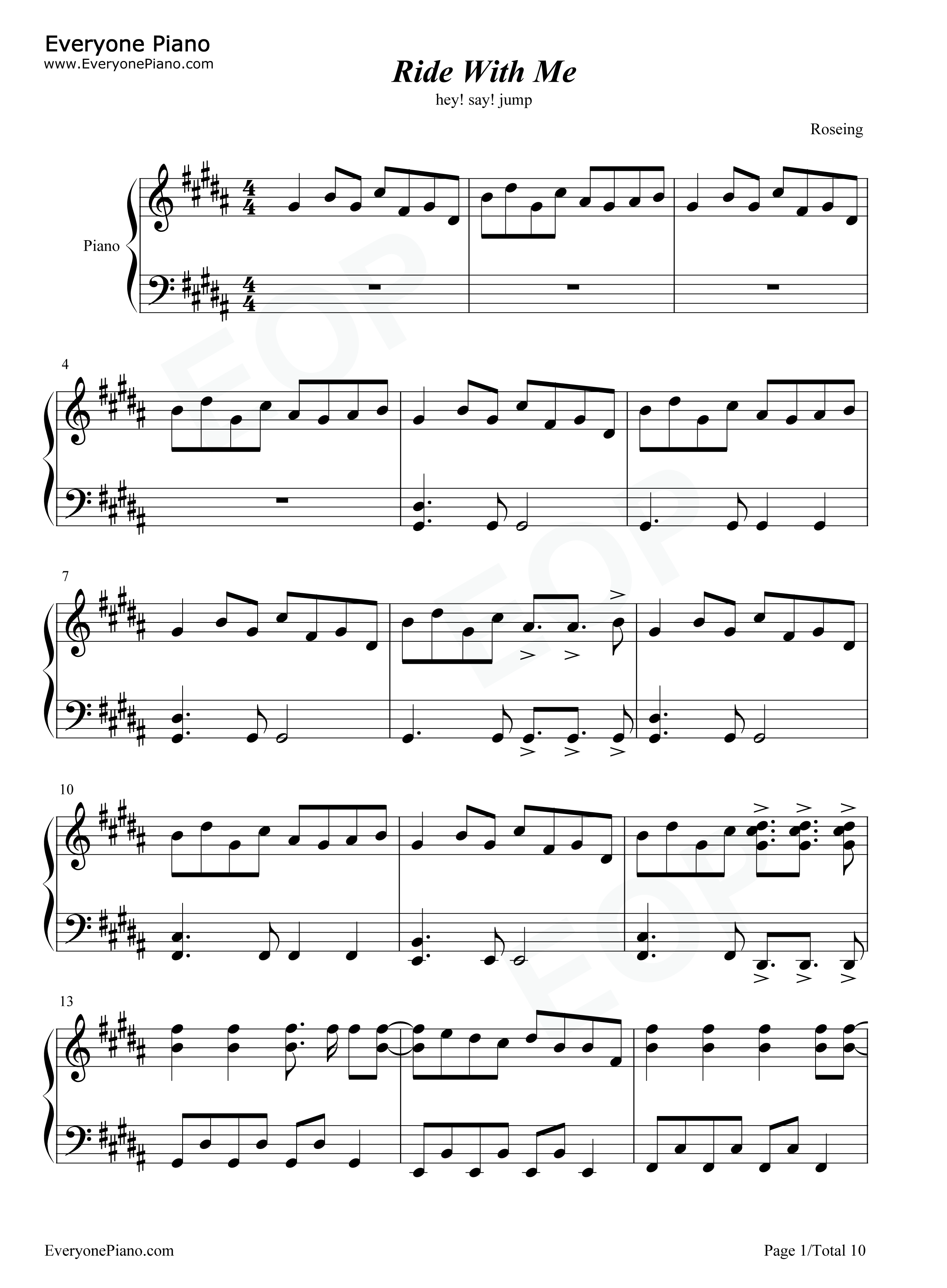 Ride_with_Me钢琴谱_Hey!_Say!_JUMP