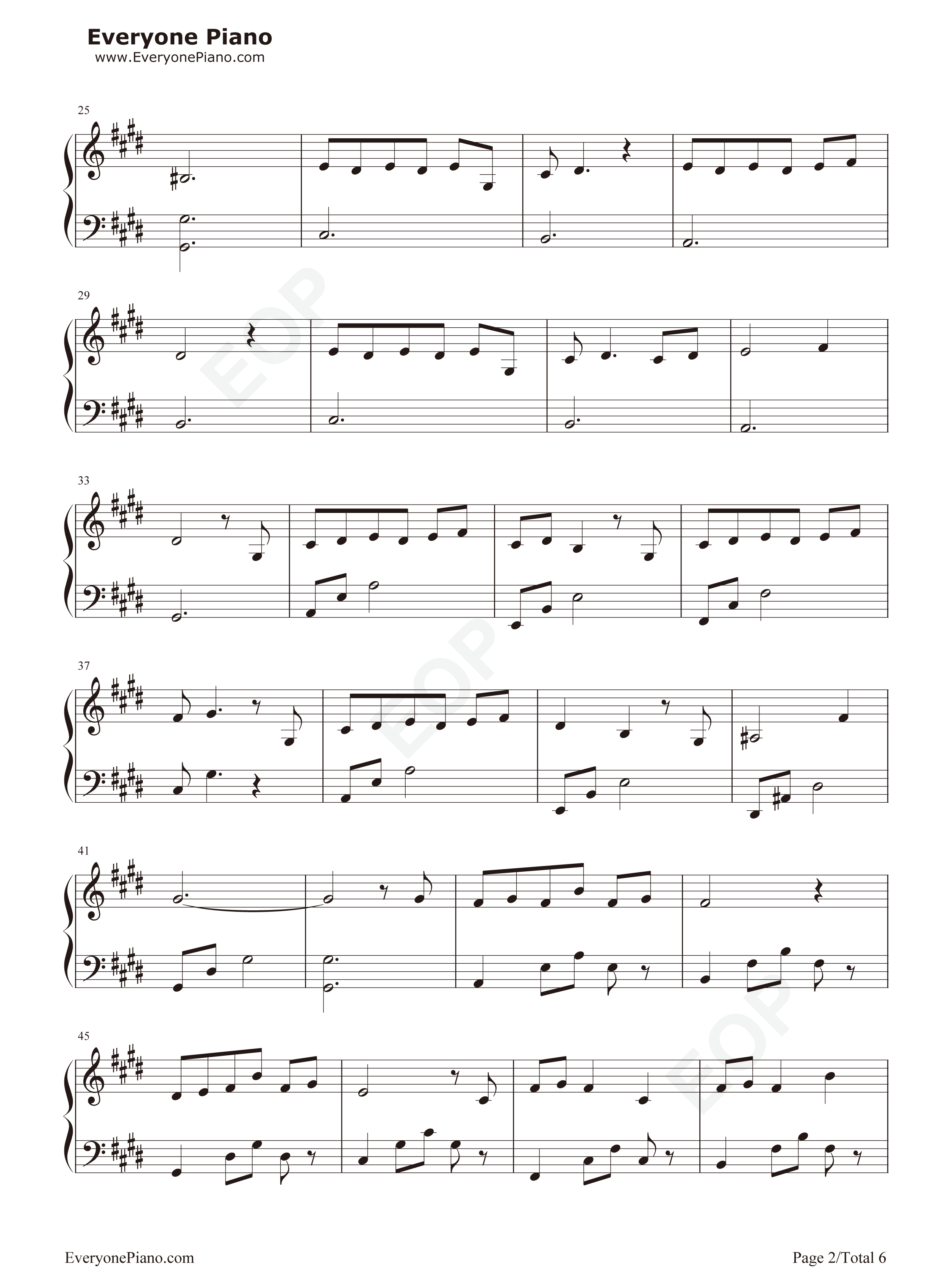 心欲止水钢琴谱_张碧晨