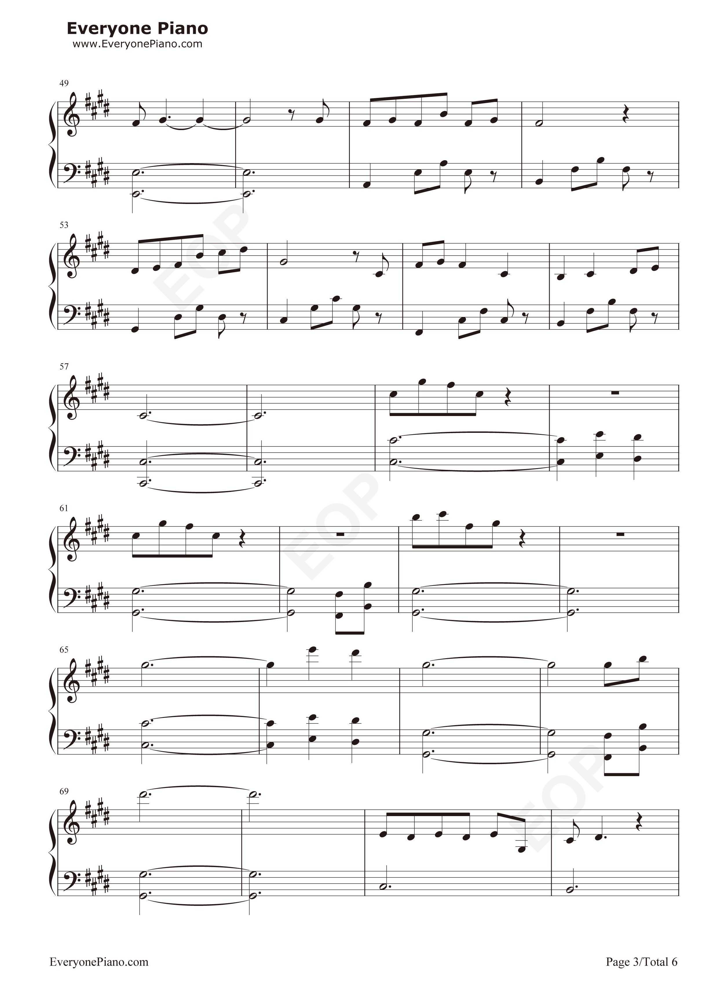 心欲止水钢琴谱_张碧晨