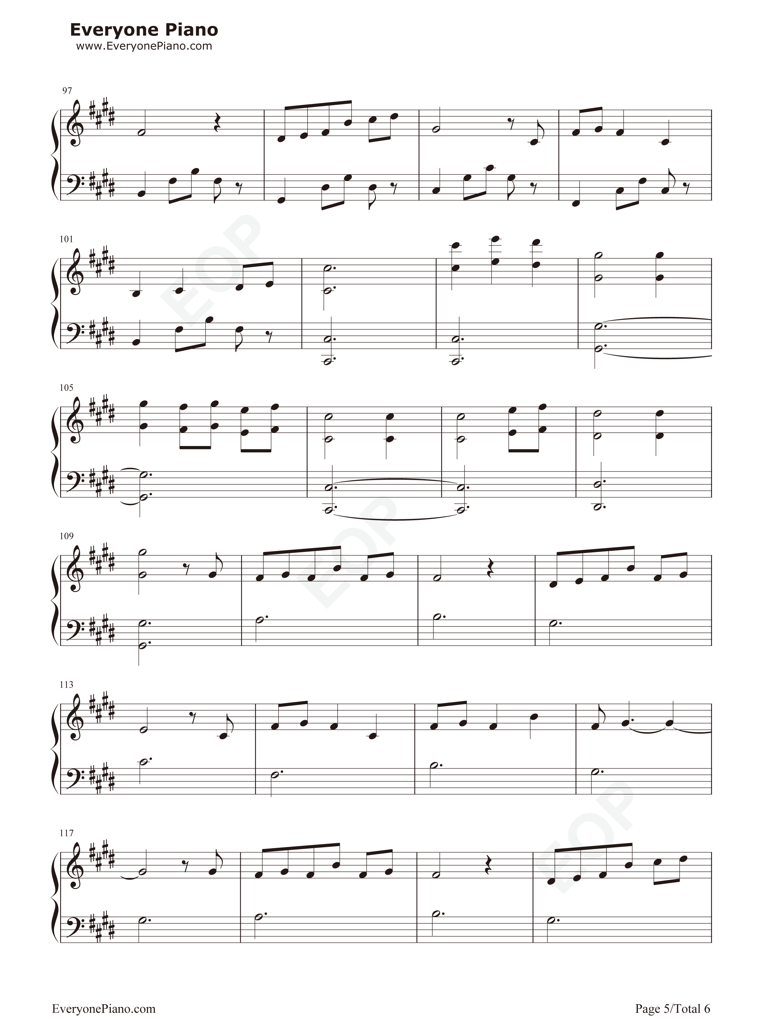 心欲止水钢琴谱_张碧晨