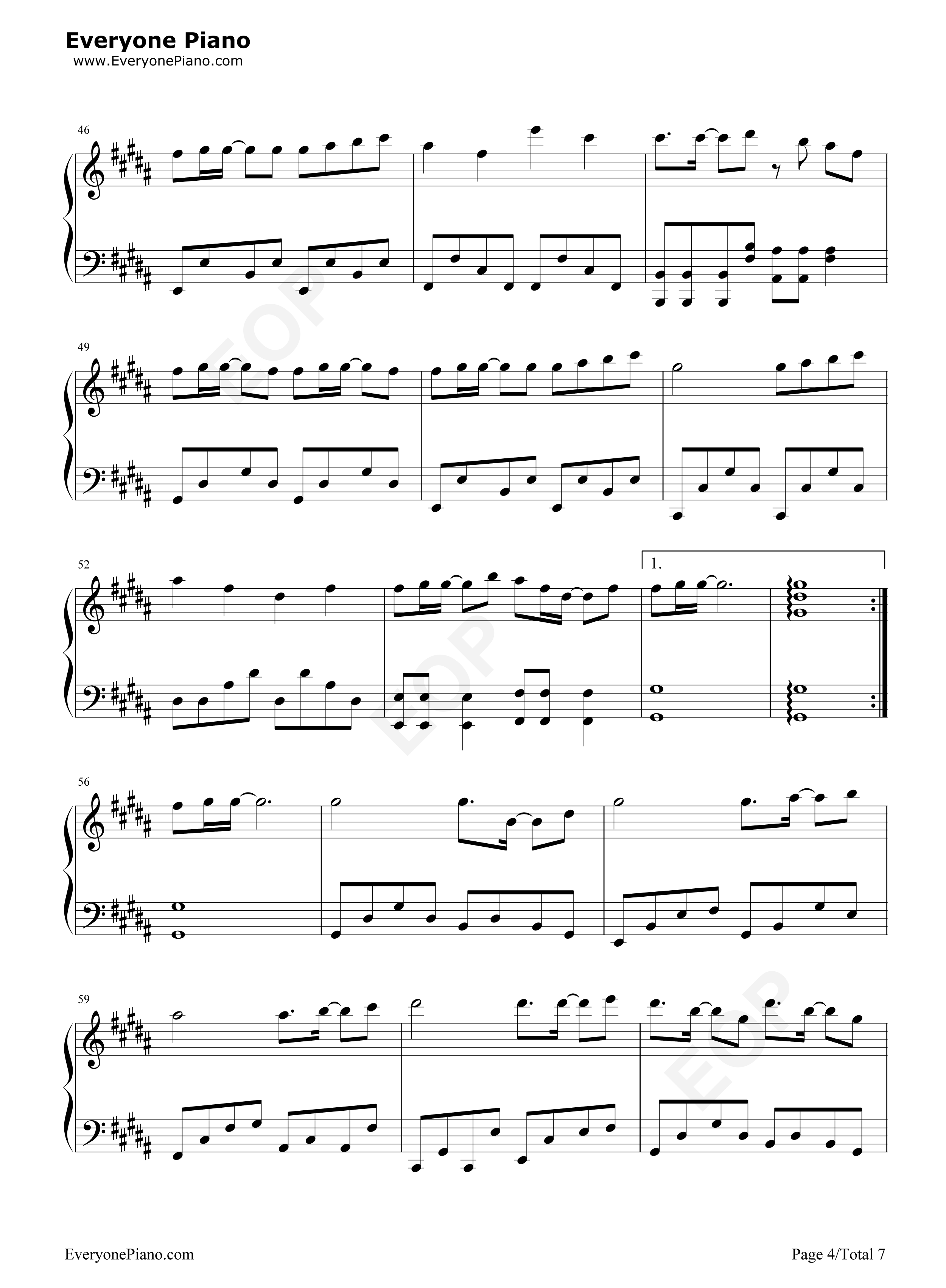 Only_My_Railgun简单版钢琴谱_fripSide