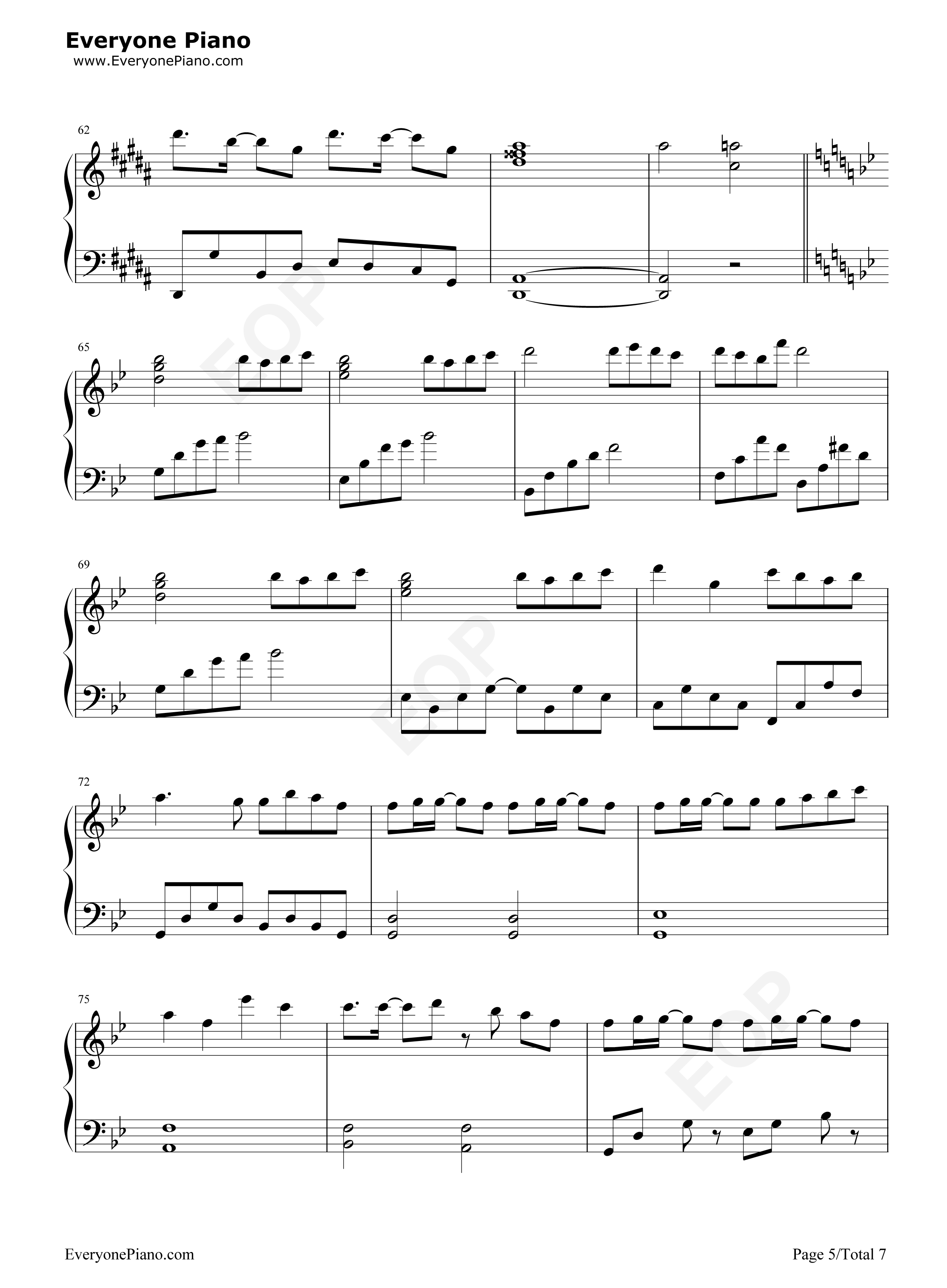 Only_My_Railgun简单版钢琴谱_fripSide