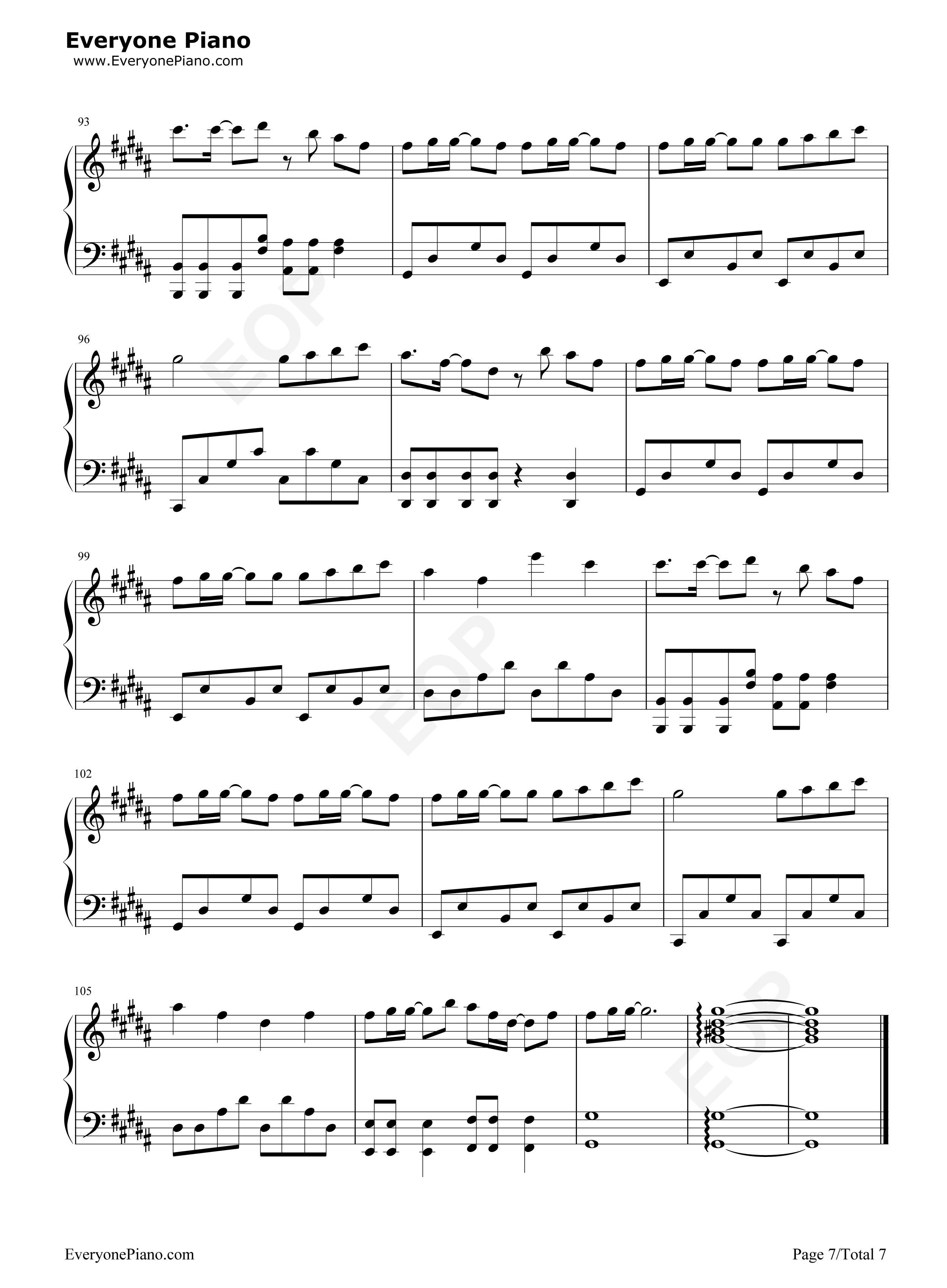 Only_My_Railgun简单版钢琴谱_fripSide