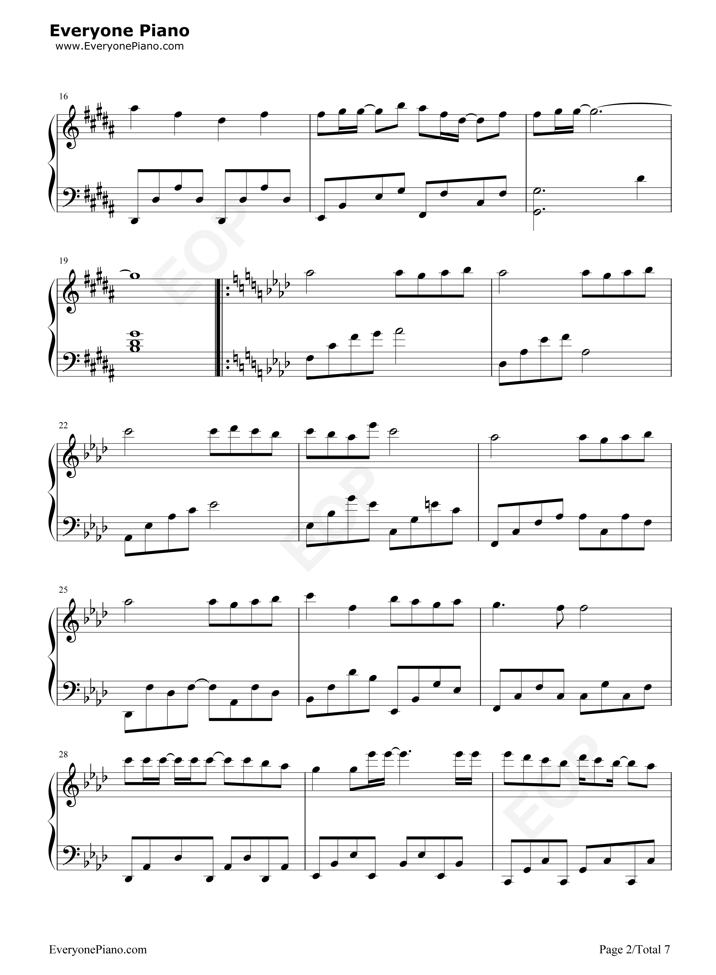 Only_My_Railgun简单版钢琴谱_fripSide