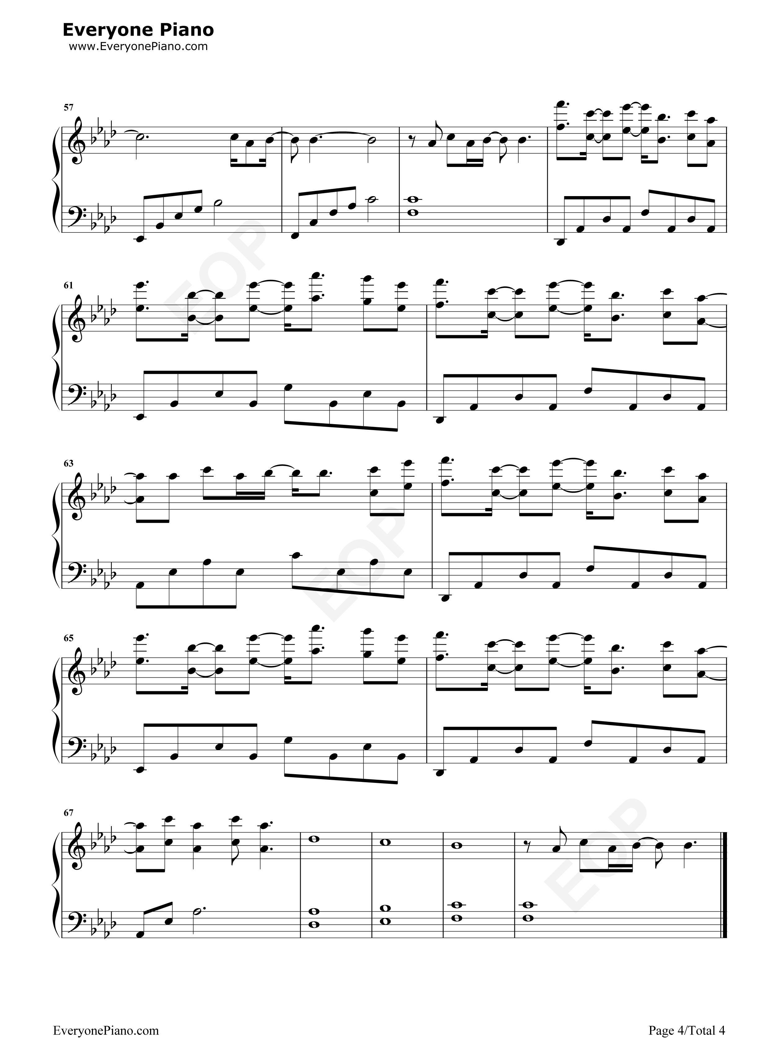 多美丽钢琴谱_邓紫棋