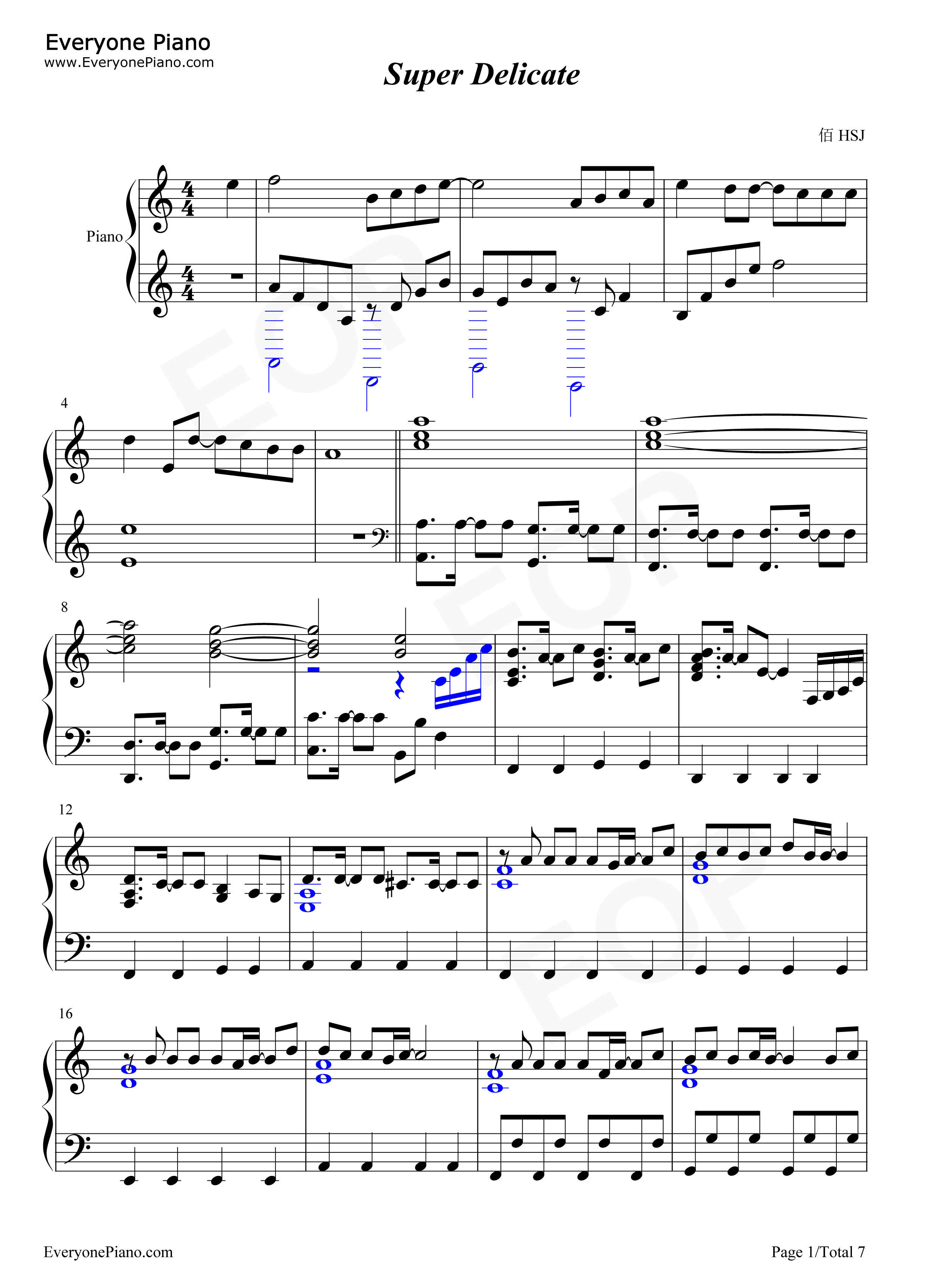 Super_Delicate钢琴谱_Hey!_Say!_JUMP