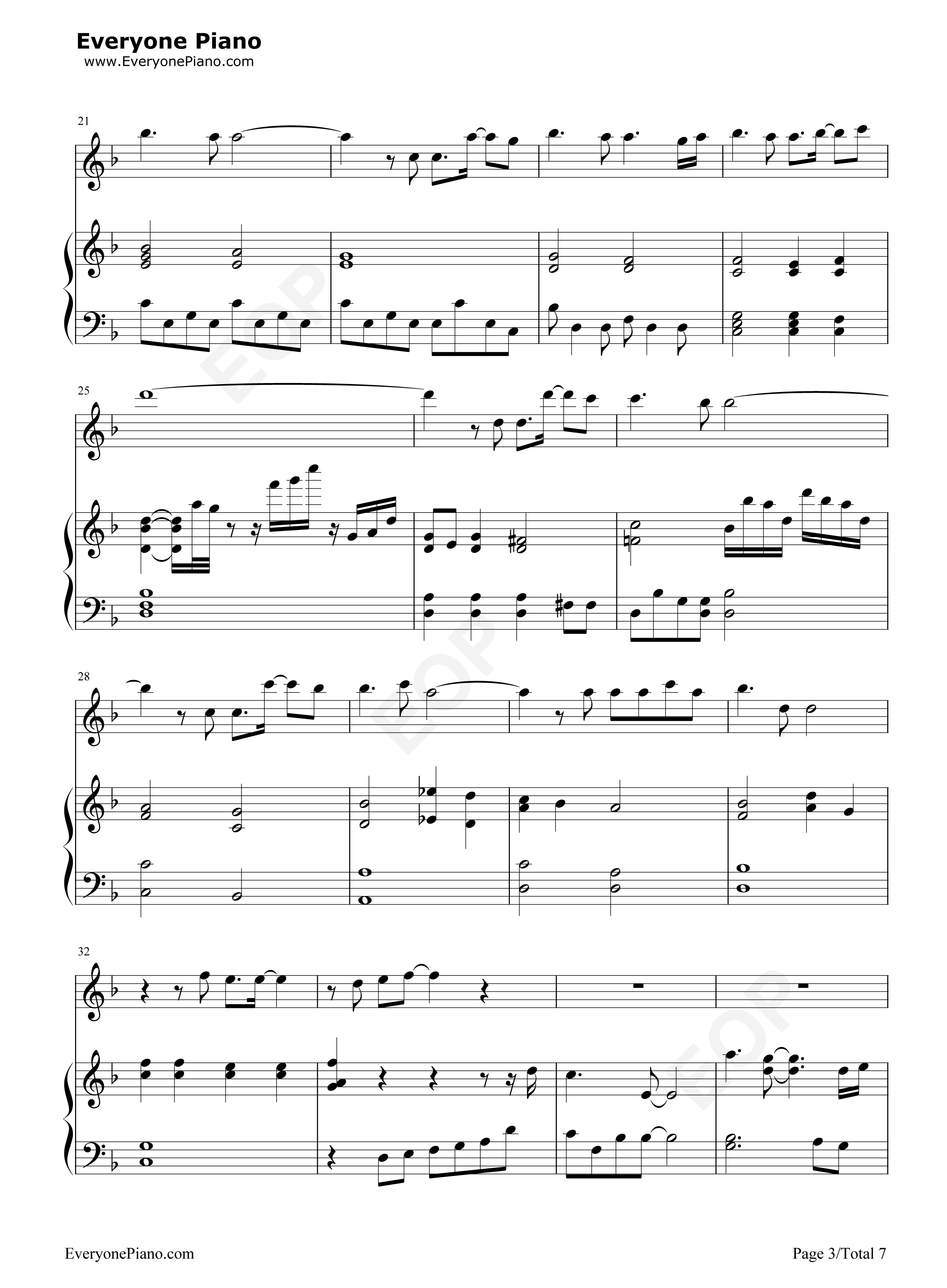 为了爱的人钢琴谱_谭维维