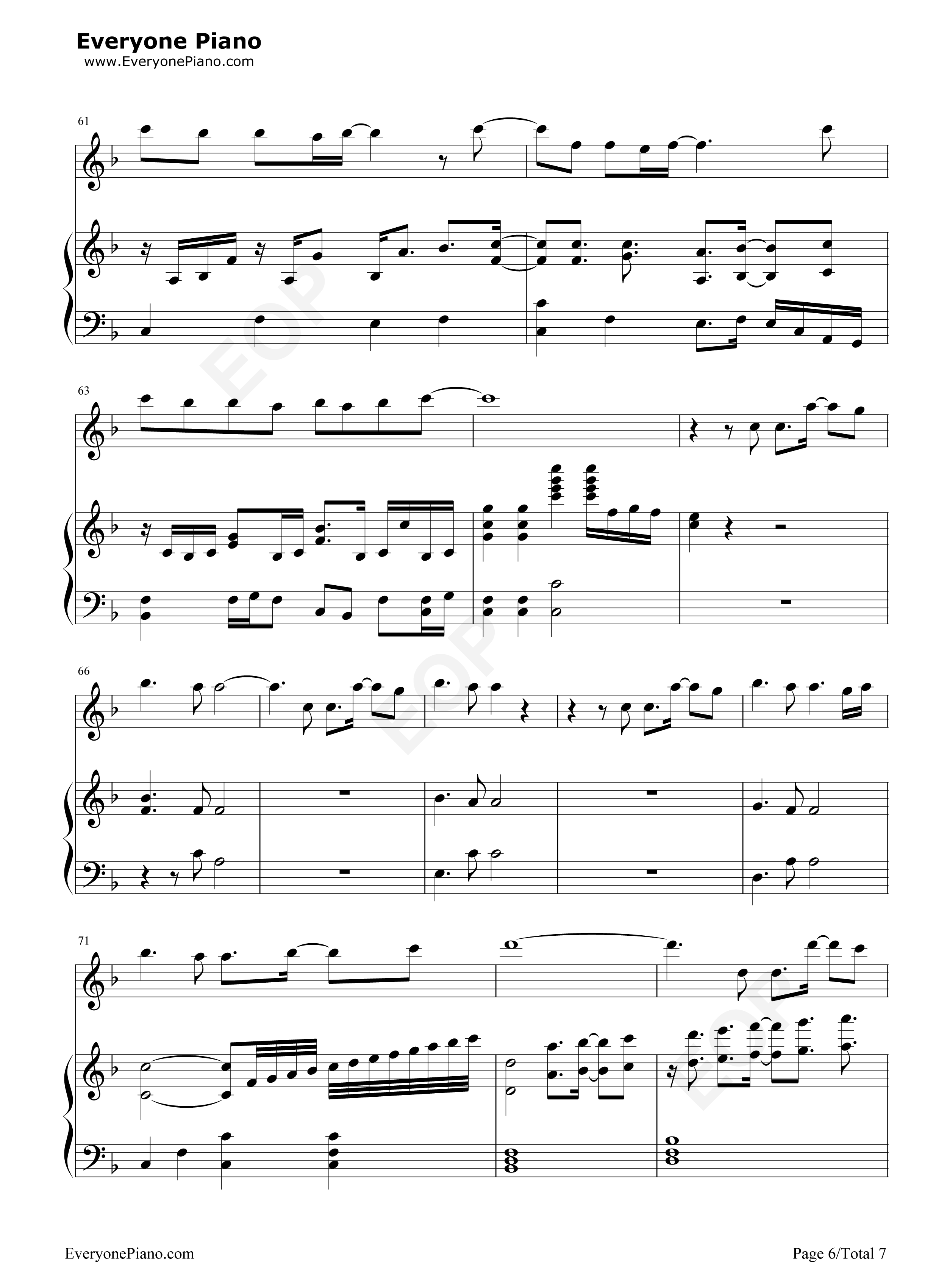 为了爱的人钢琴谱_谭维维