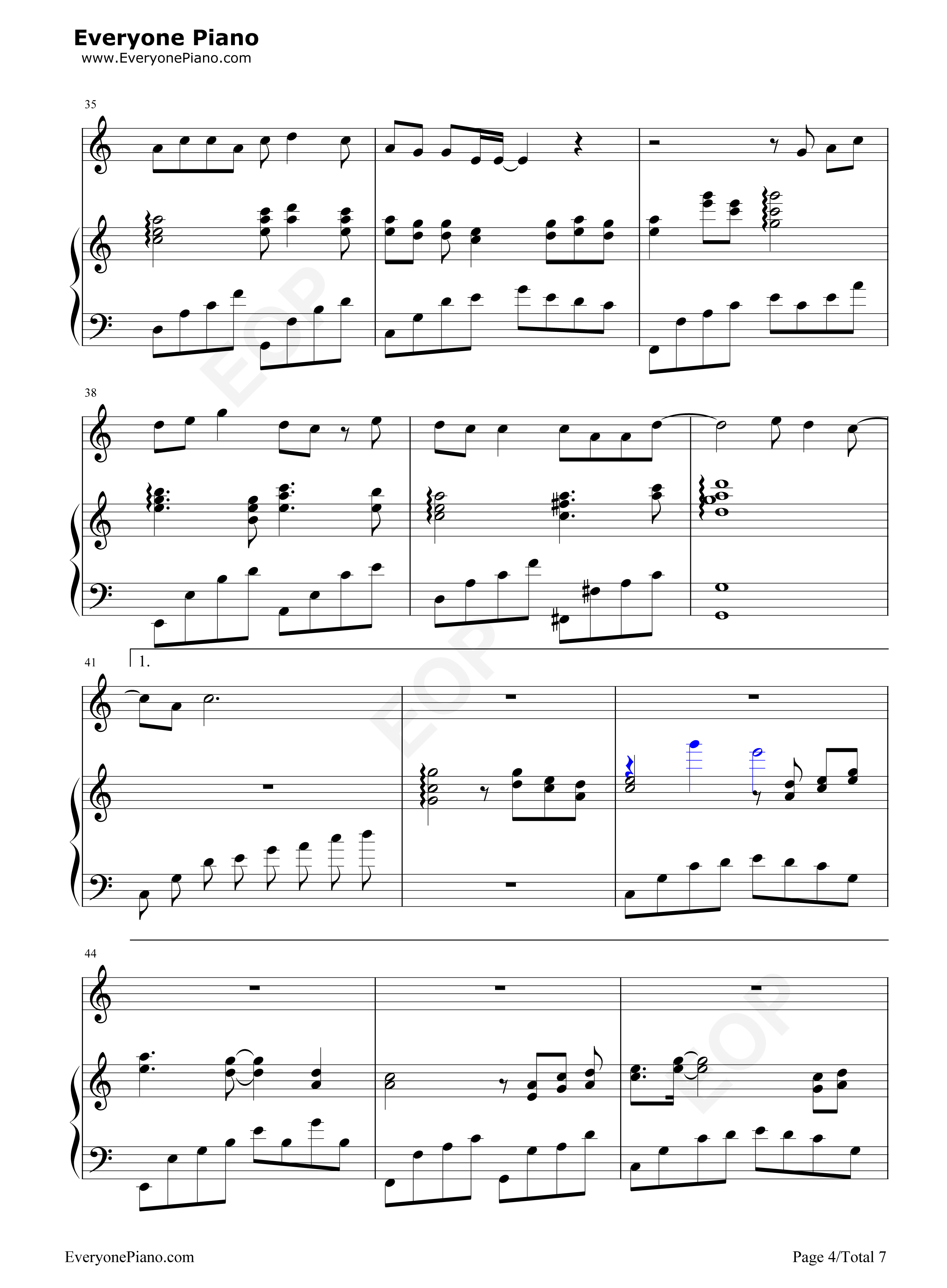 人间不值得钢琴谱_黄诗扶