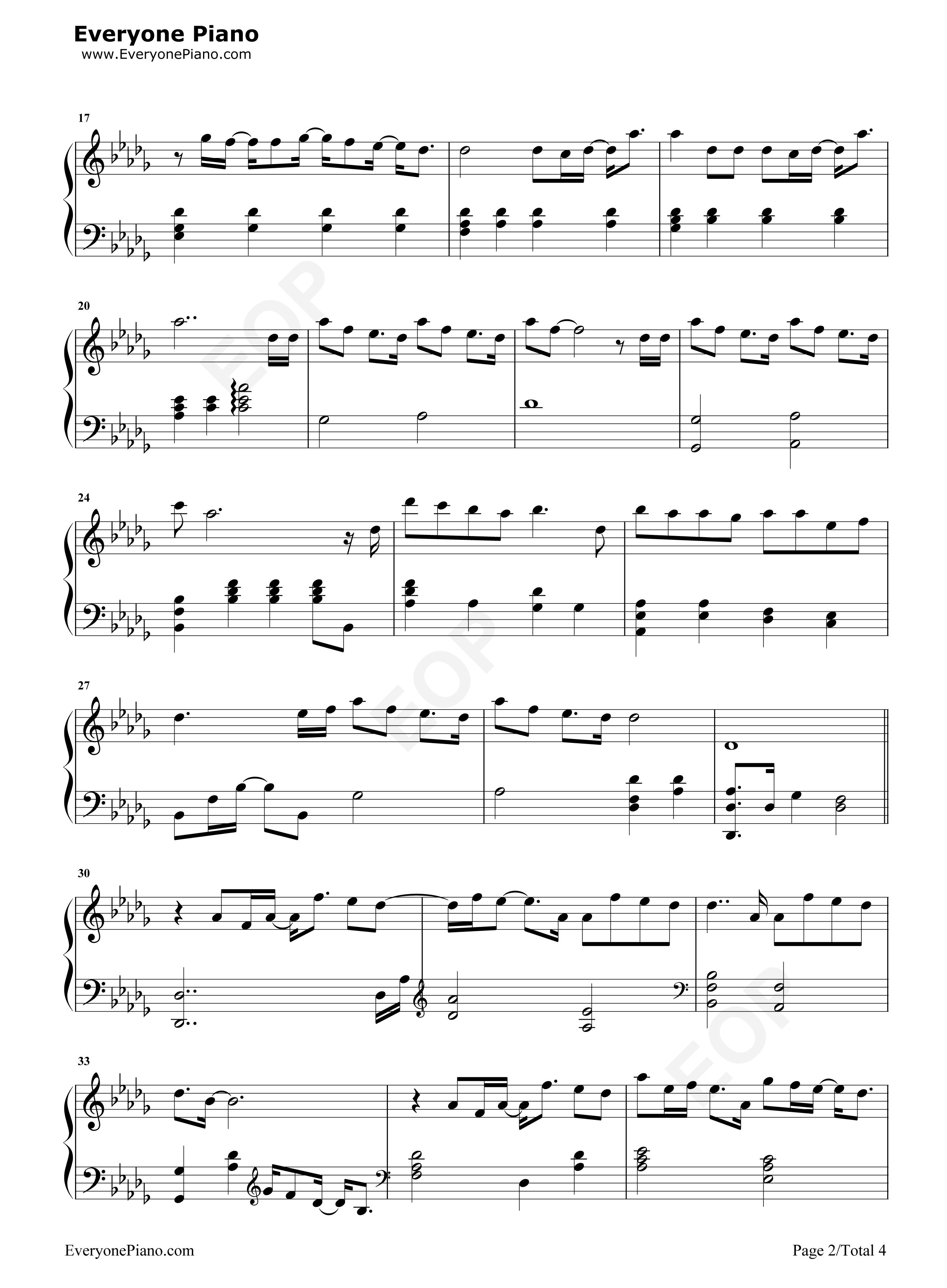 平凡天使钢琴谱_邓紫棋