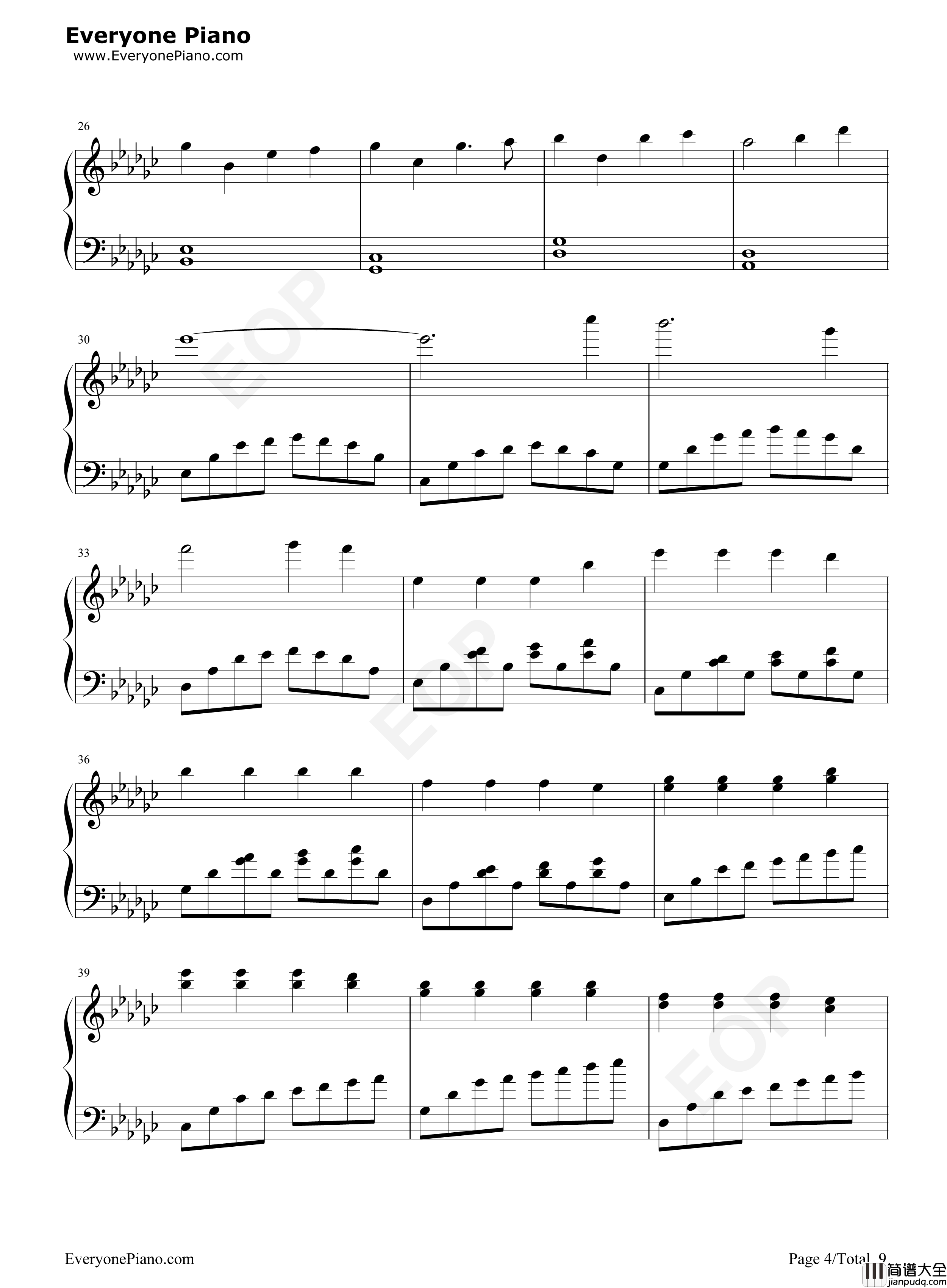 极暗之时改编版钢琴谱_Elex