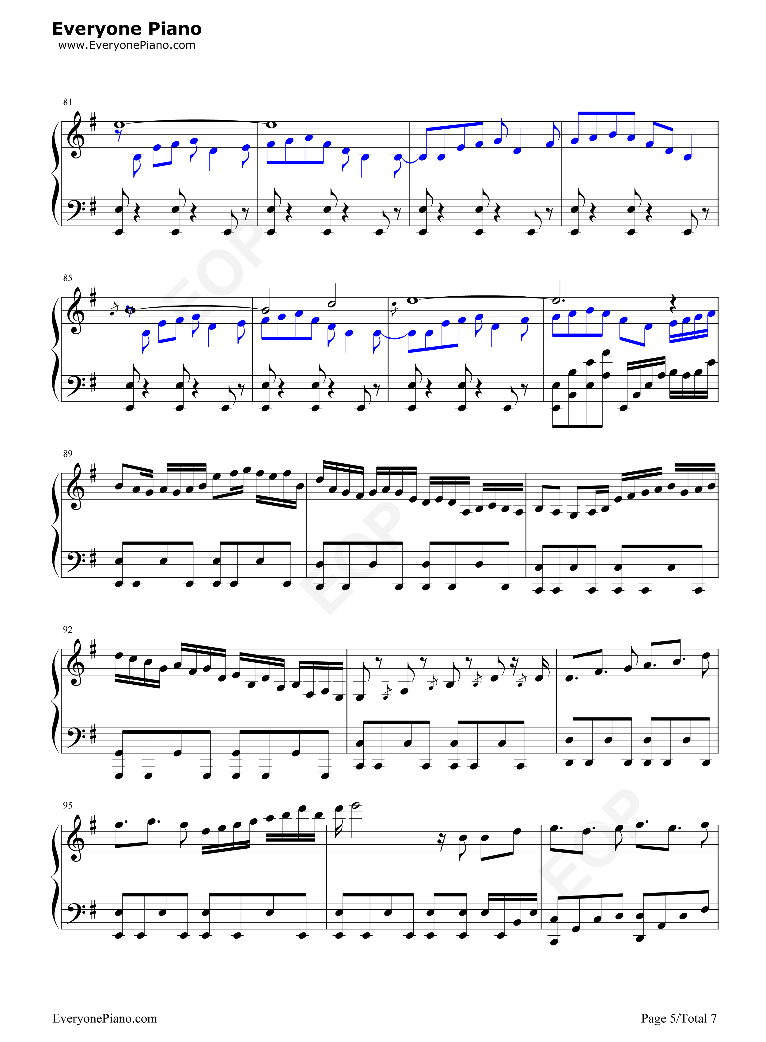 明月天涯钢琴谱_五音JW