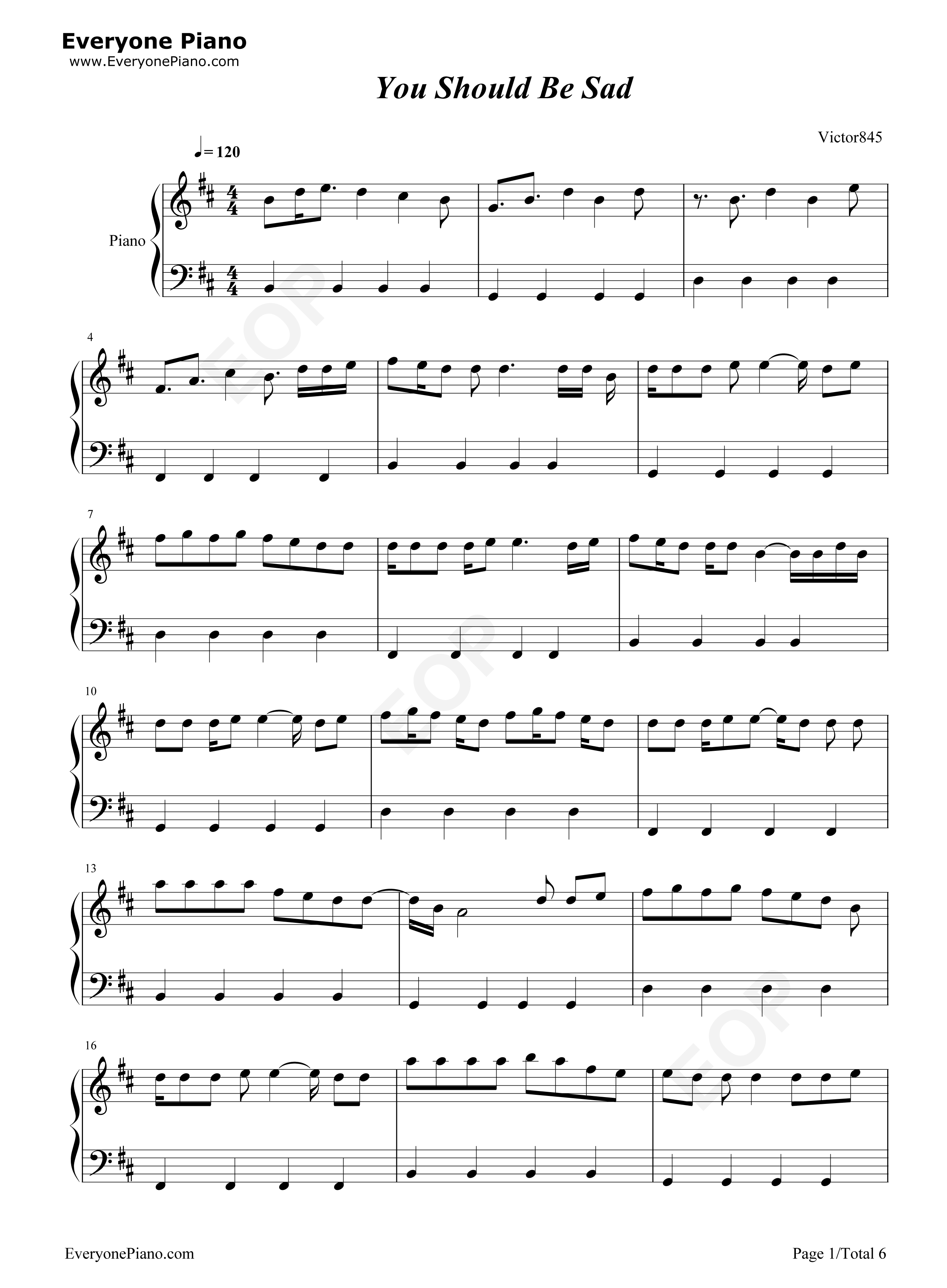 You_Should_Be_Sad钢琴谱_Halsey