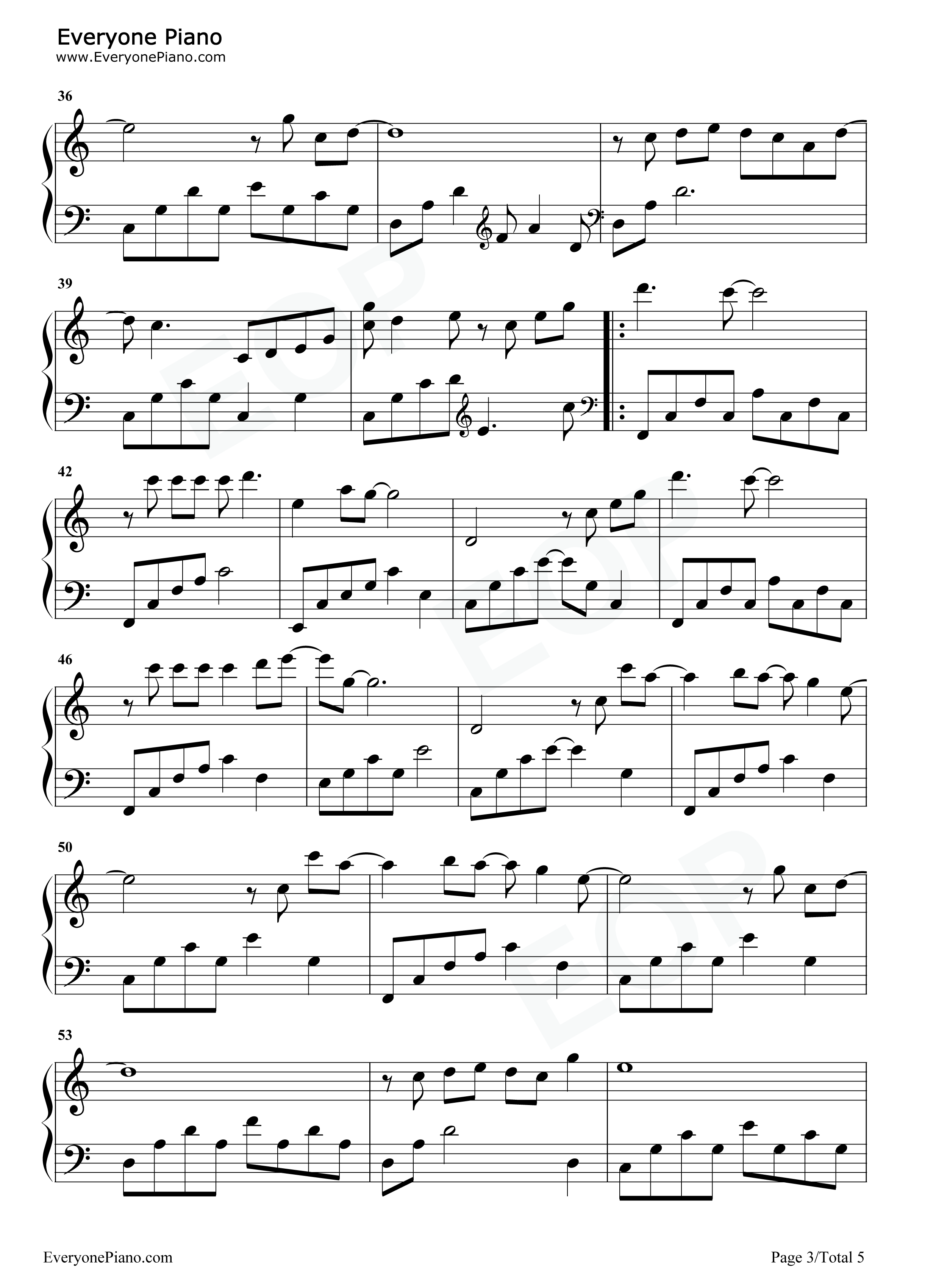 生命之河钢琴谱_王菲_那英