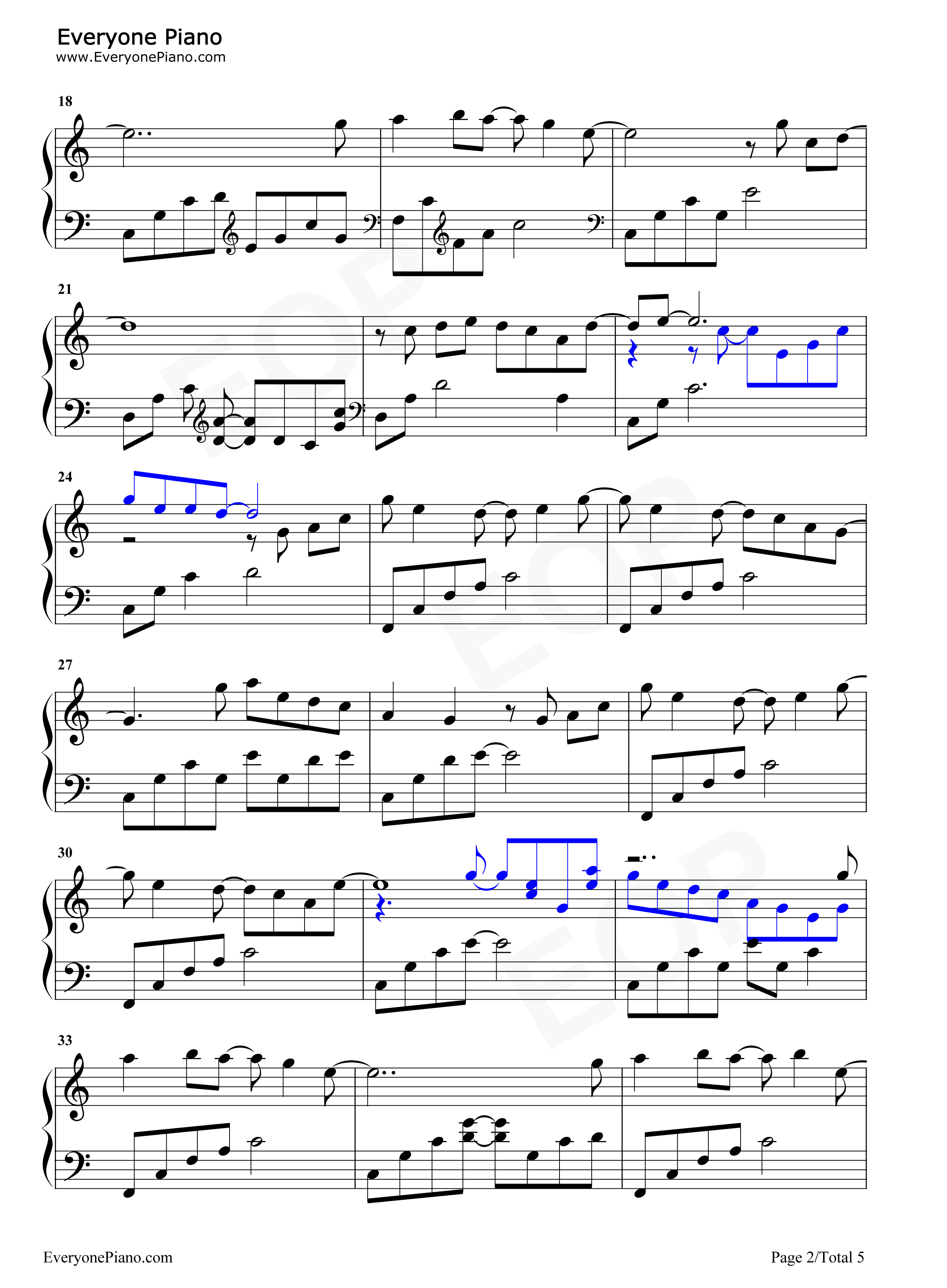 生命之河钢琴谱_王菲_那英