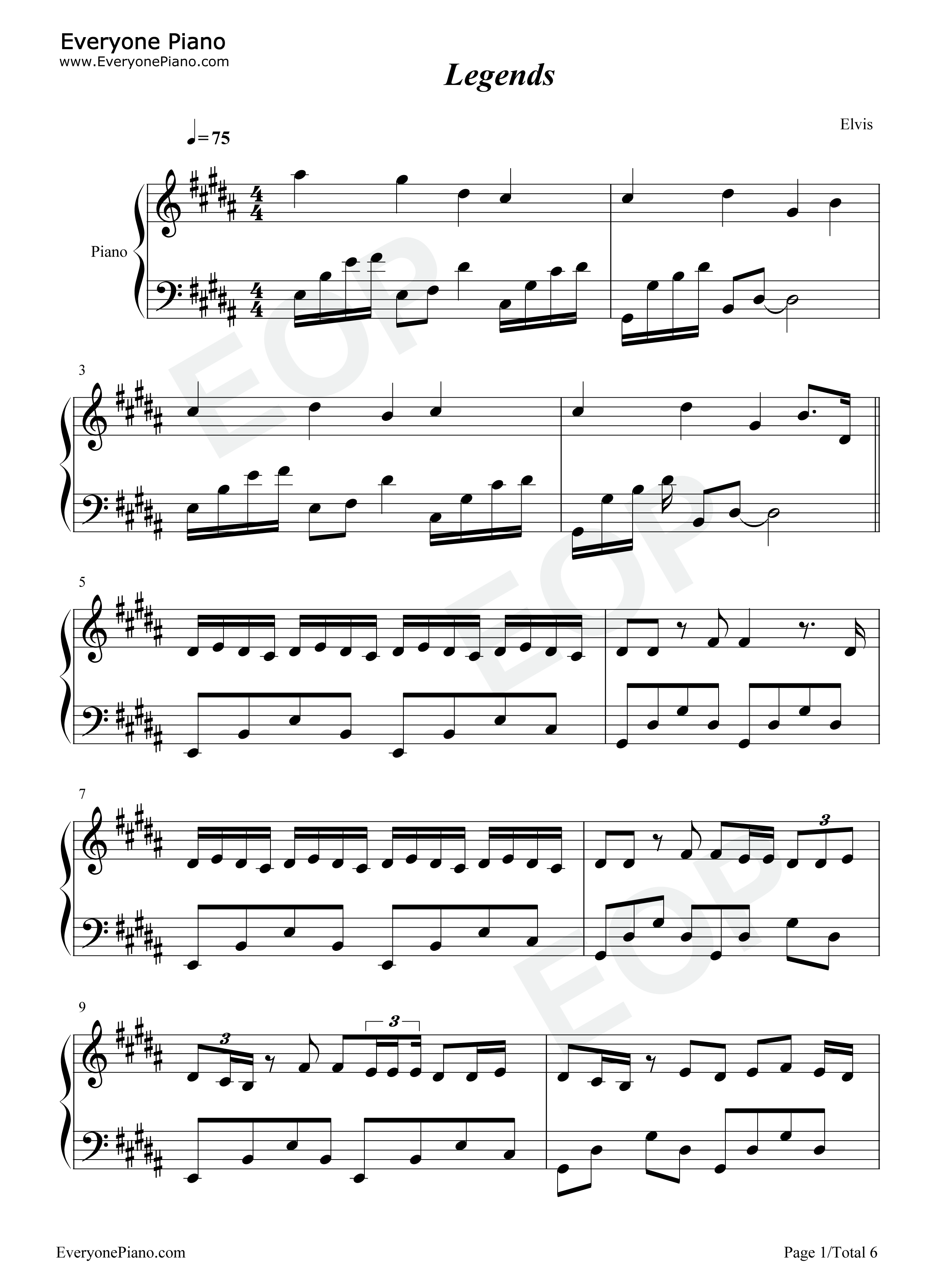 Legends钢琴谱_Juice_Wrld