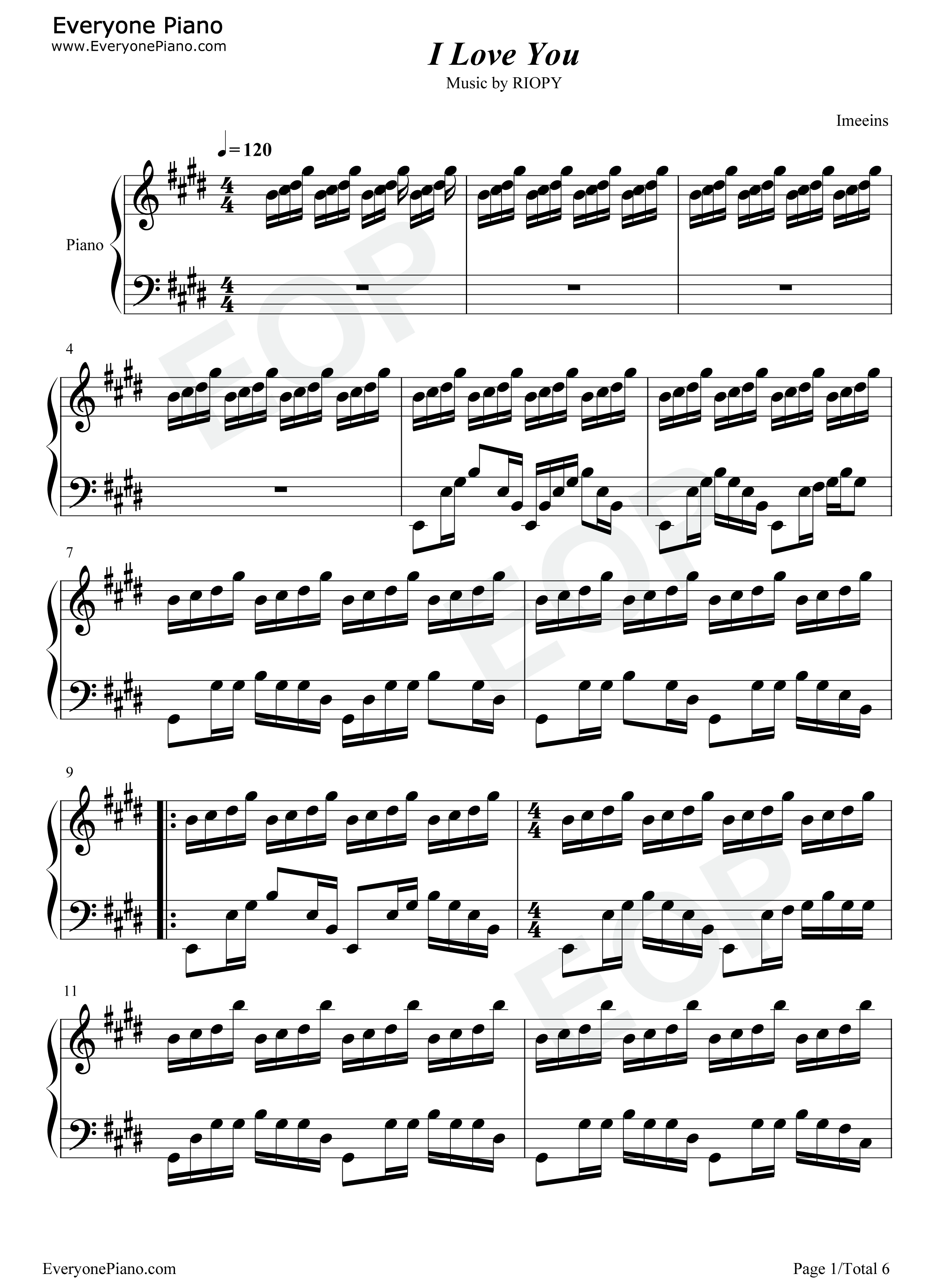 I_Love_You钢琴谱_RIOPY