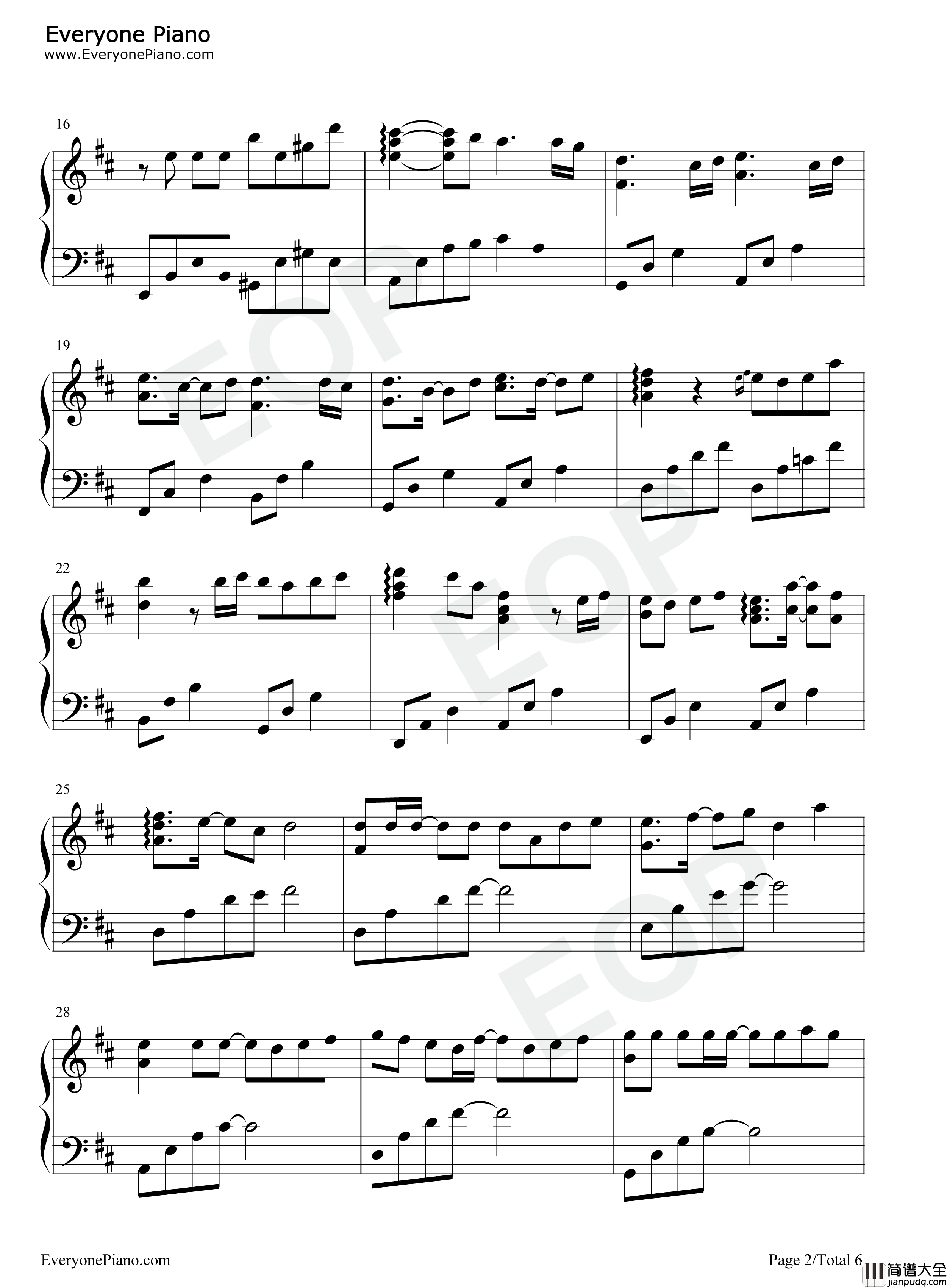 20钢琴谱_初学者_